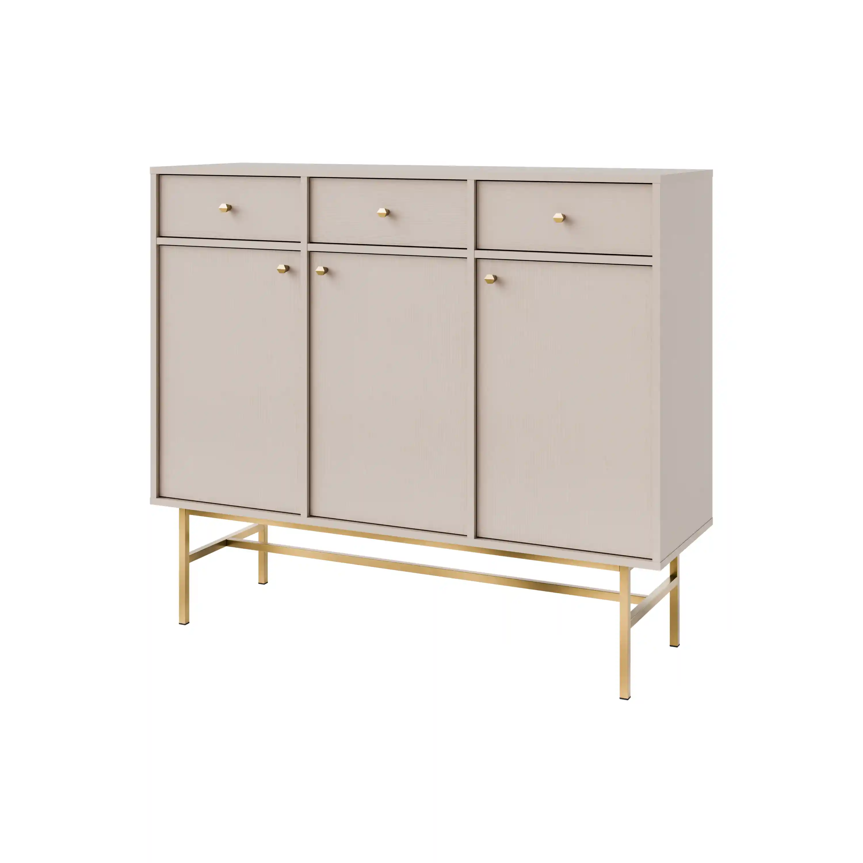 Kommode mit Türen und Schubladen Sakai 3-3F-3S T827 Beige