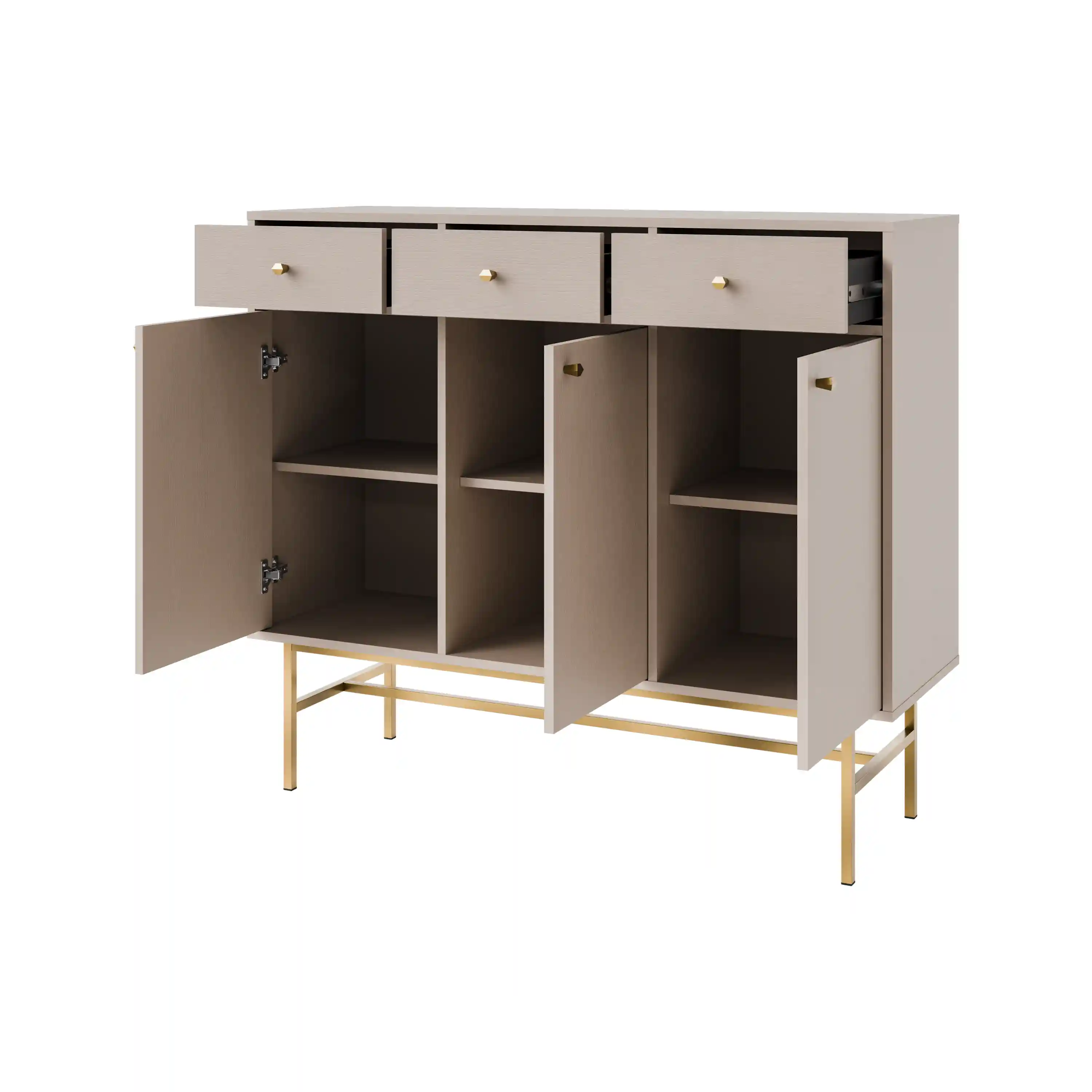 Kommode mit Türen und Schubladen Sakai 3-3F-3S T827 Beige