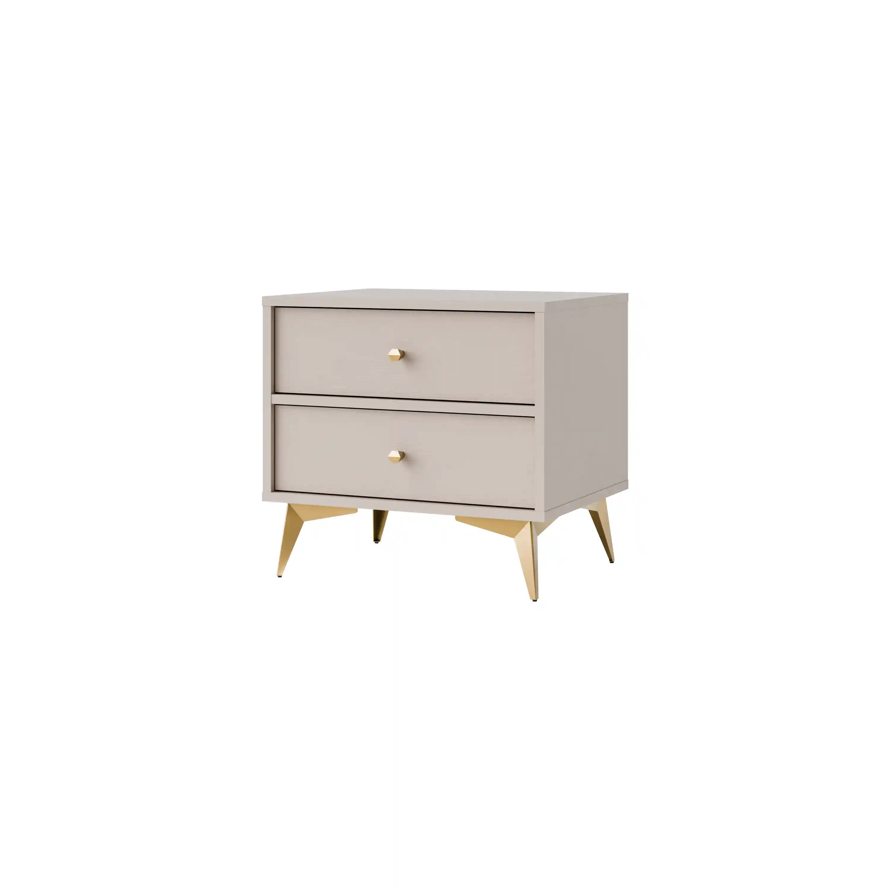 Nachttisch mit Schubladen Sakai 2S T801 Beige