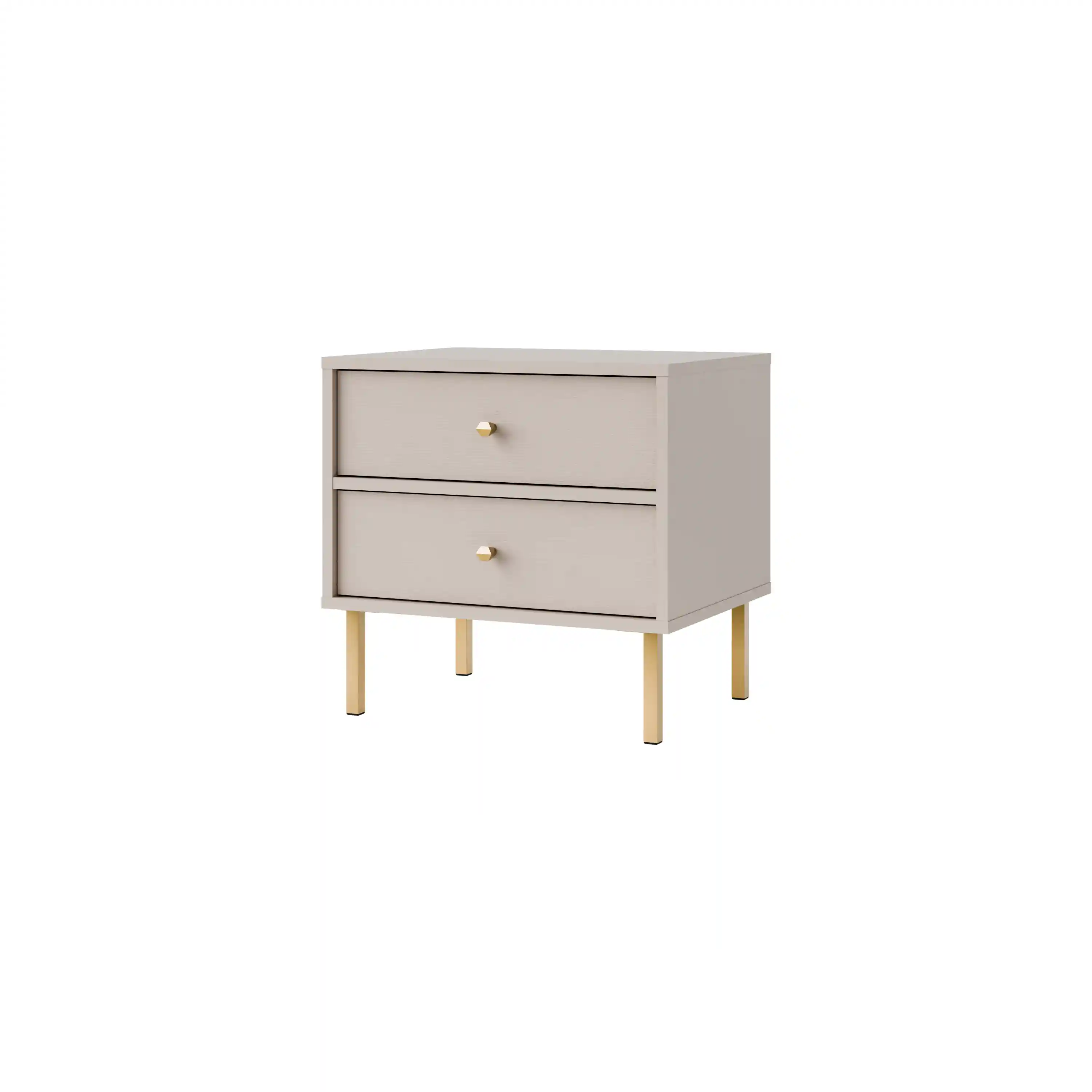 Nachttisch mit Schubladen Sakai 2S T801 Beige
