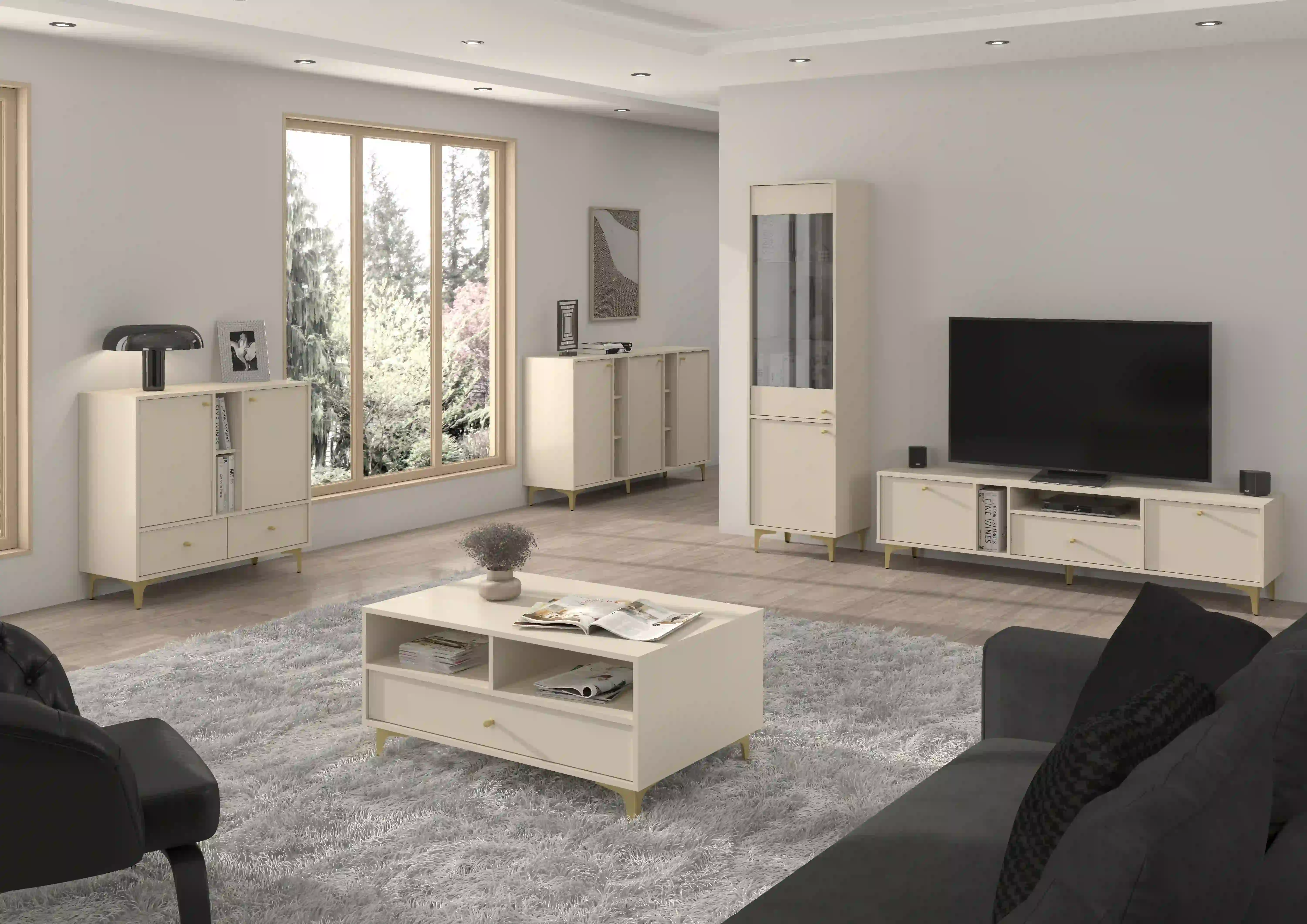 TV-Schrank Sakai 2K-1S T313 Beige