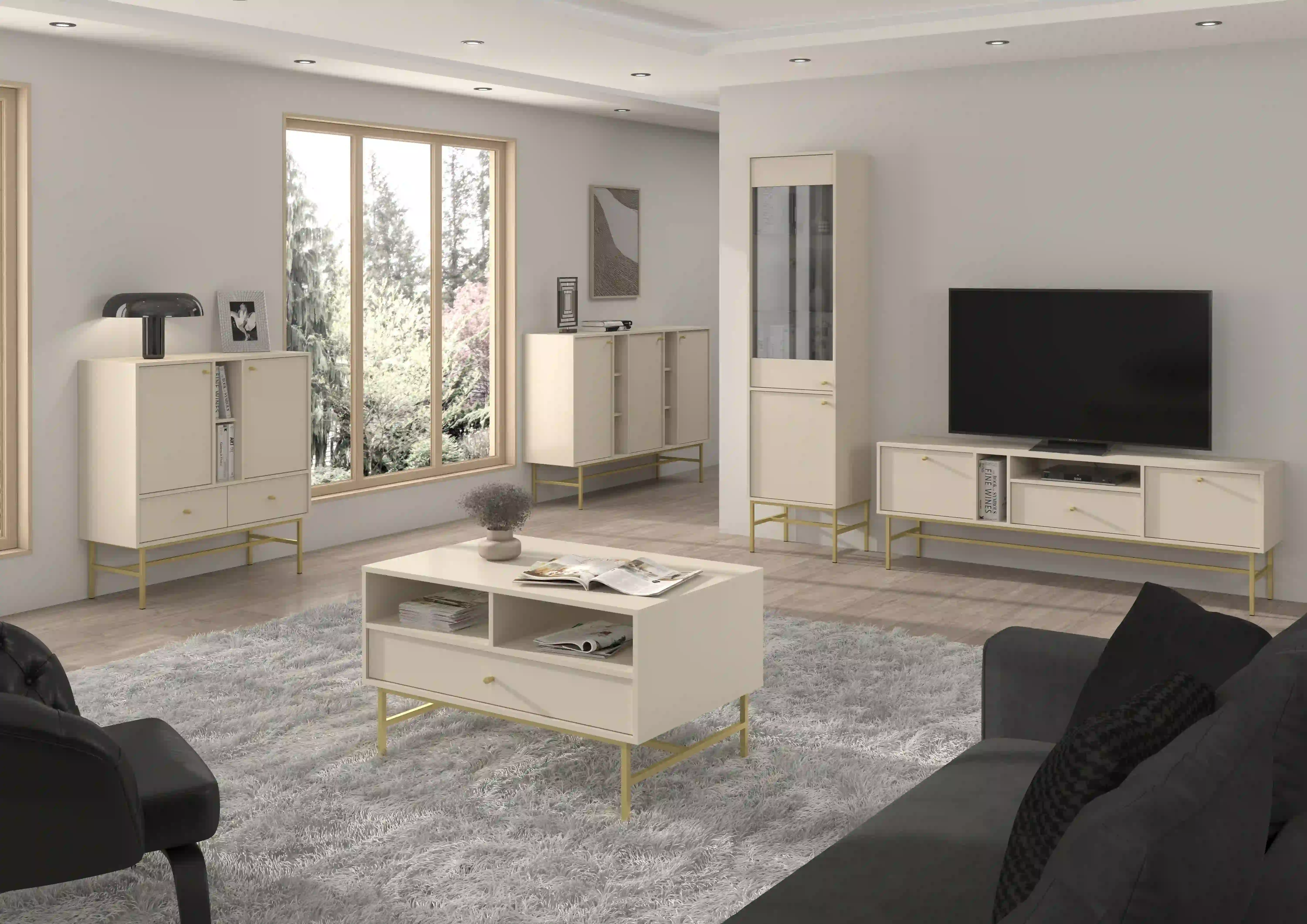 RTV-Schrank Sakai 3-2K-1S T313 Beige