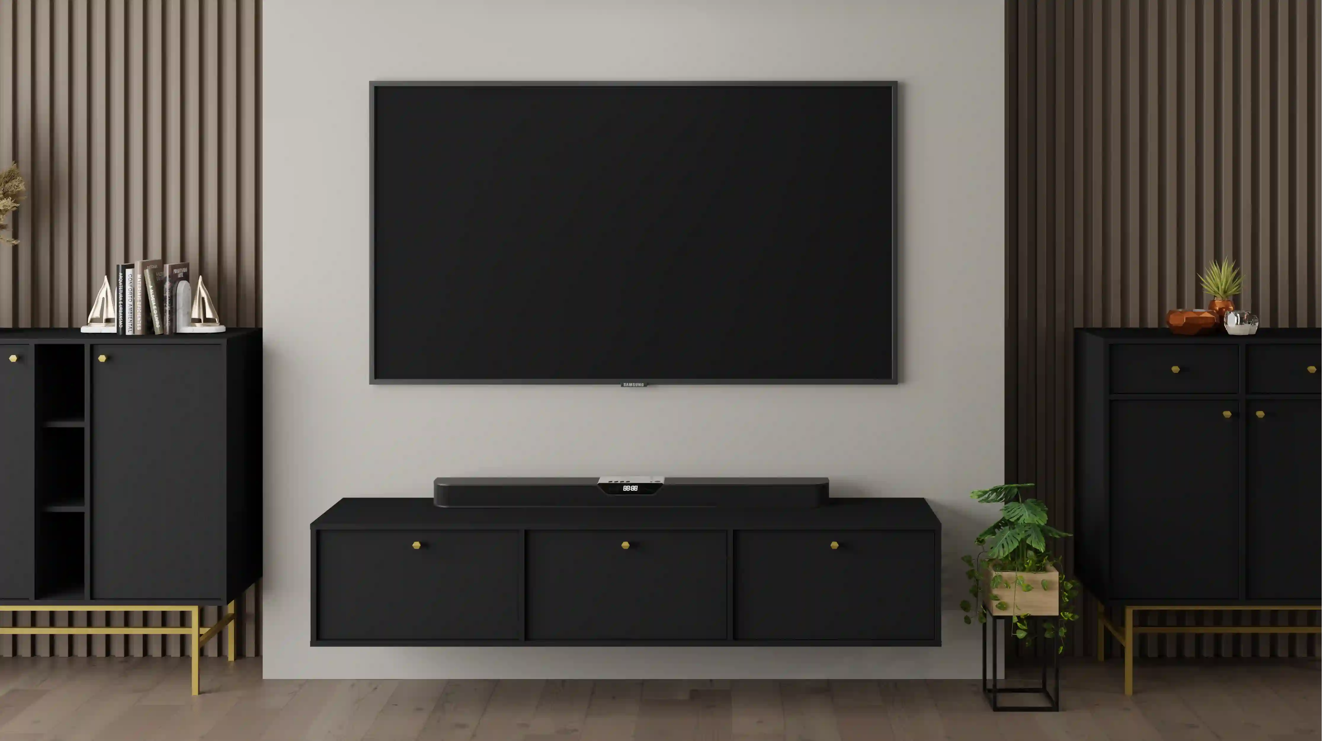 Hängende TV-Kommode Sakai 3K T303 Schwarz