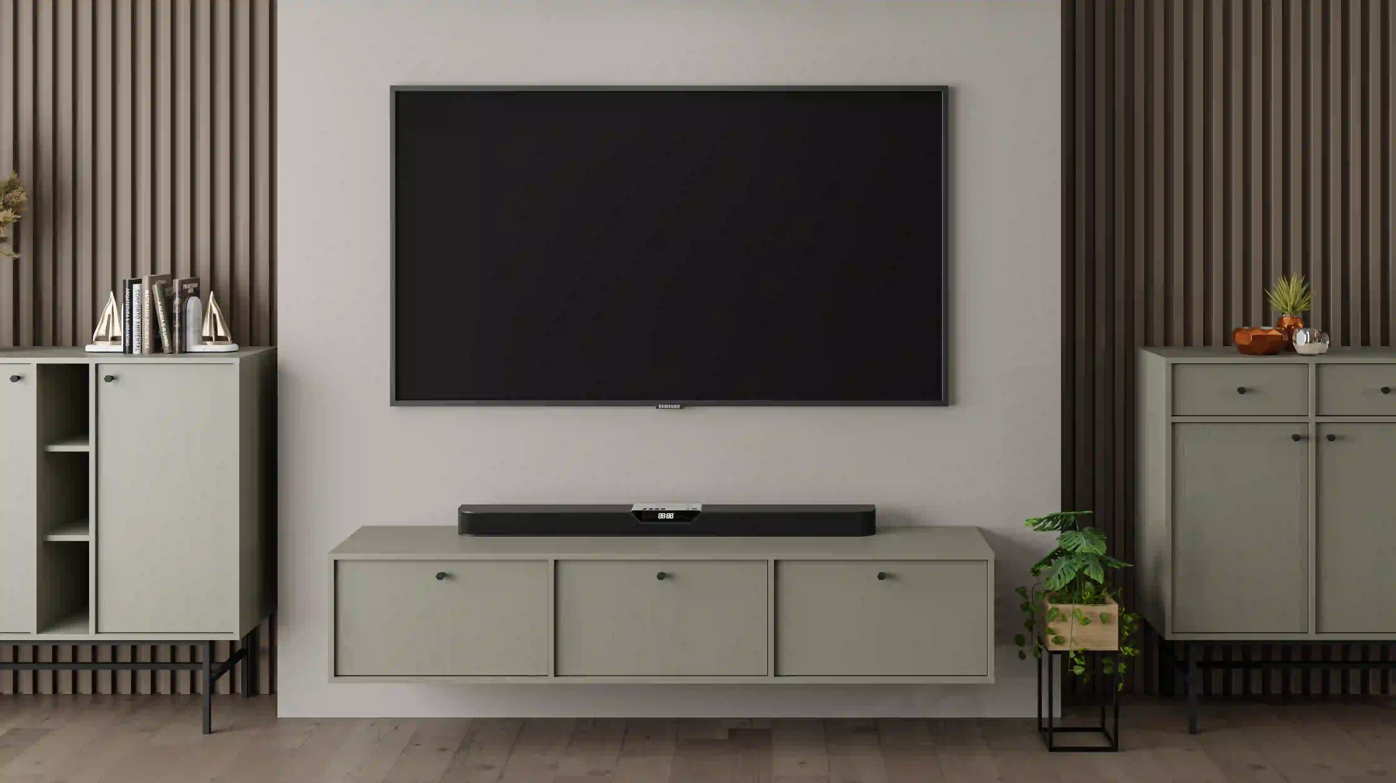 Szafka RTV wisząca do salonu Sakai 3K T303 Eukaliptus