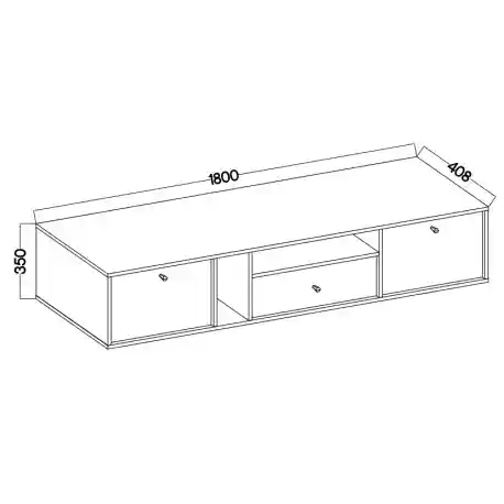 Hängende TV-Kommode Sakai 2K 1S T313 Beige