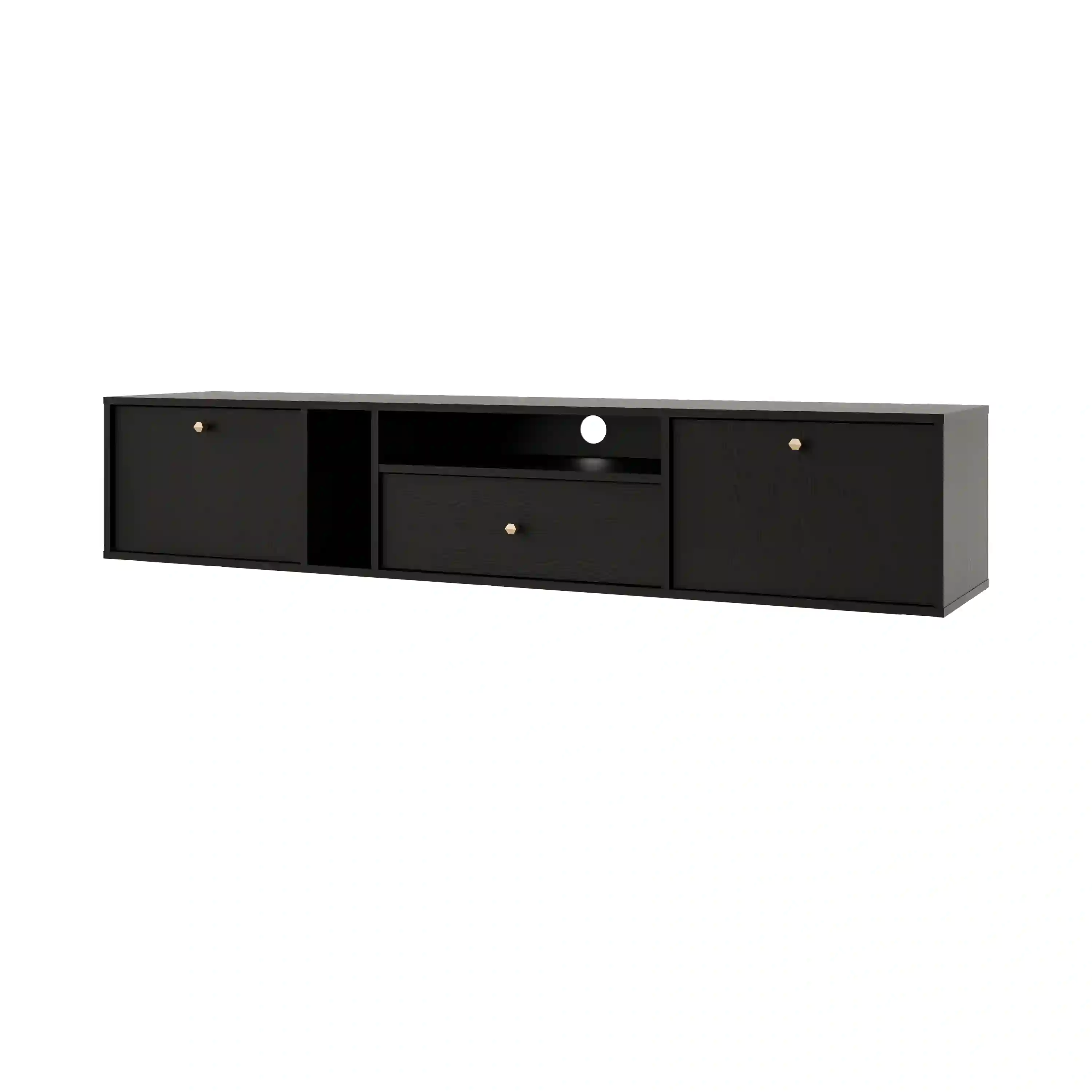 Hängende TV-Kommode Sakai 2K 1S T313 Schwarz