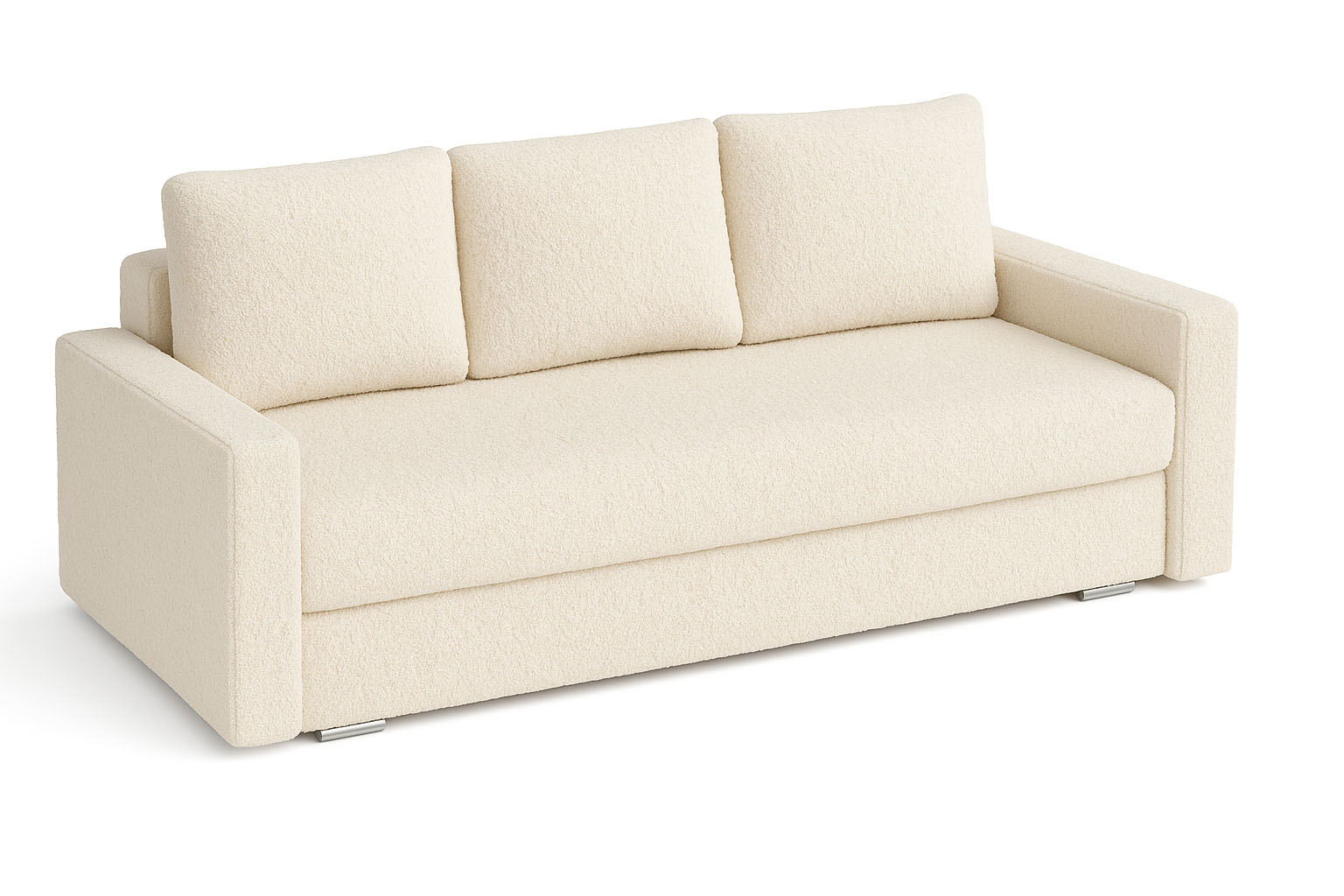 Schlafsofa mit Schlaffunktion SILVER PRIMA Bouclé Creme