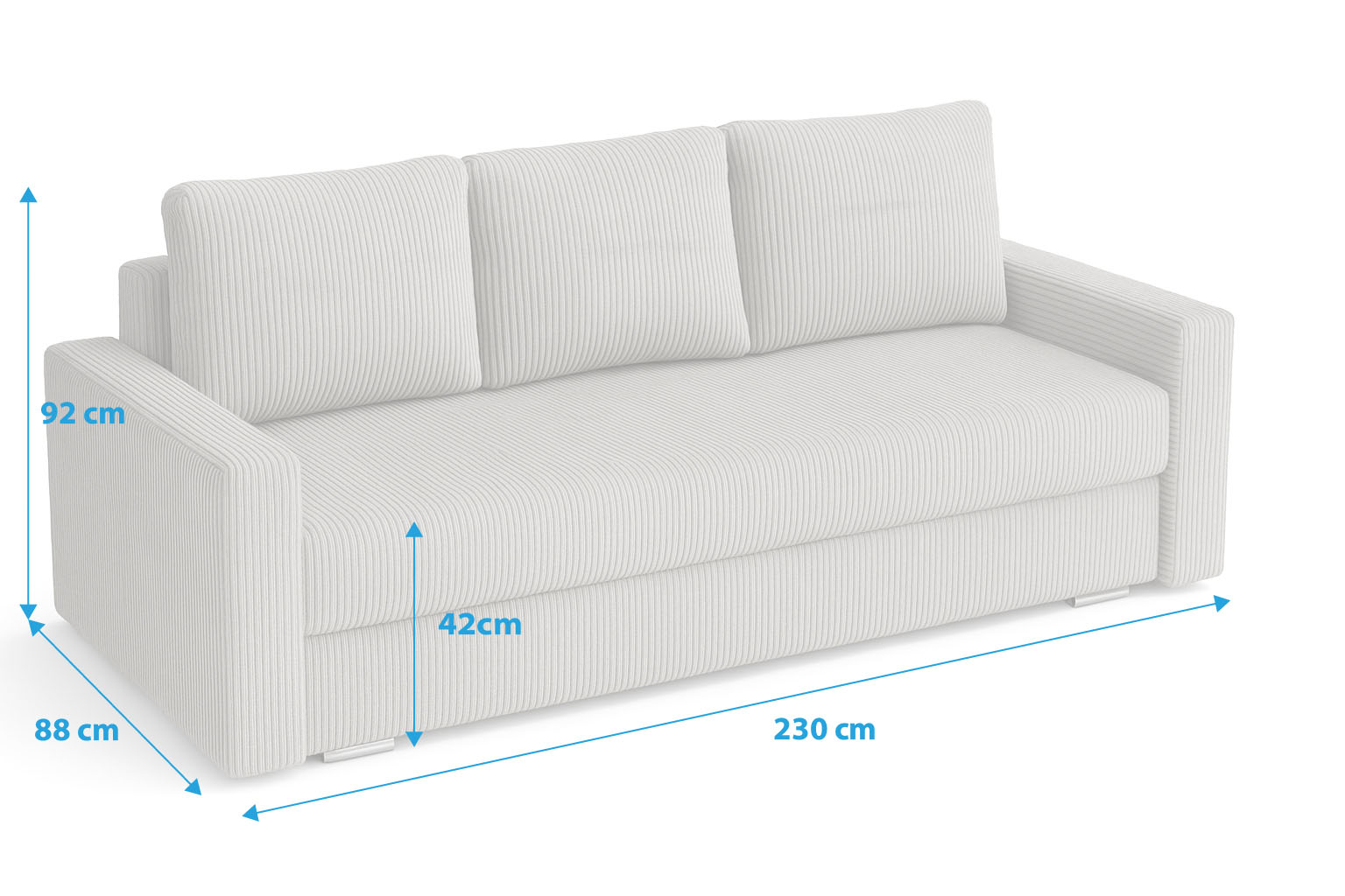 Schlafsofa mit Schlaffunktion SILVER PRIMA Bouclé Creme