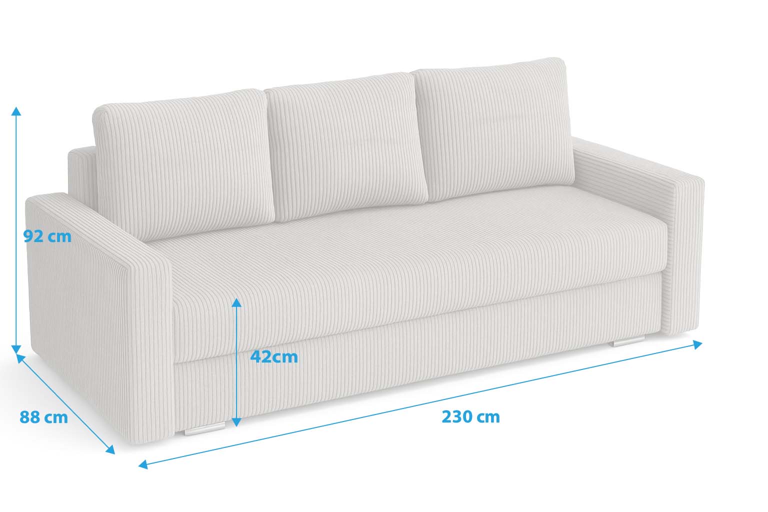 Schlafsofa mit Schlaffunktion SILVER PRIMA Bouclé Grau