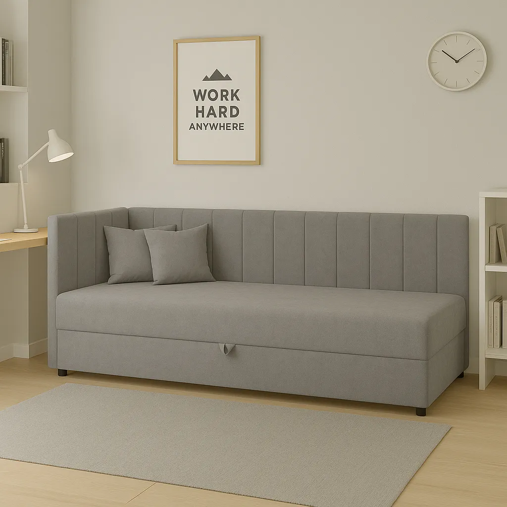 Einzelbett mit Bettkasten Sofaro 80x180 Grau