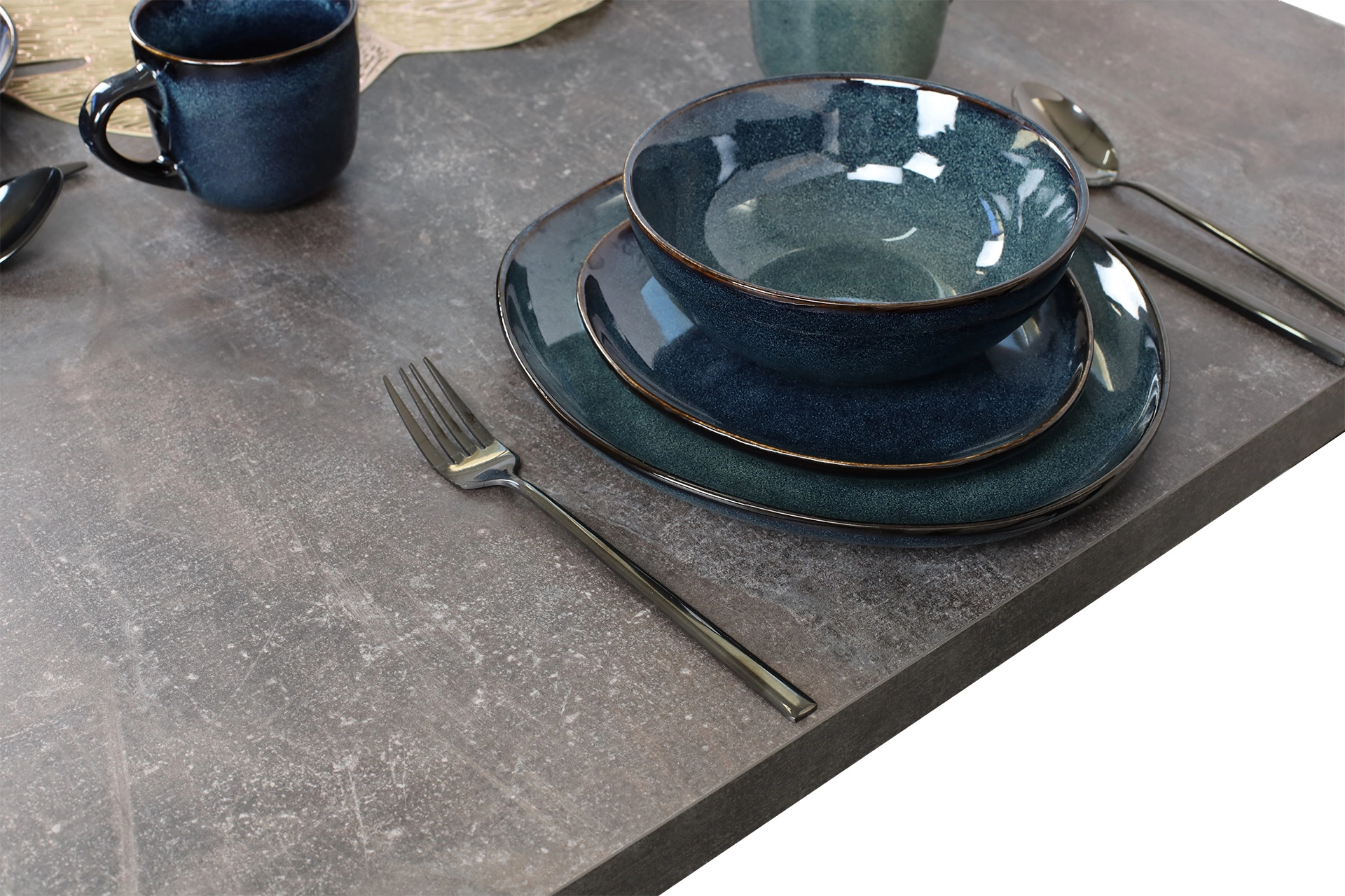 Küchentisch Esstisch LAP 120x80 Schwarz/Beton