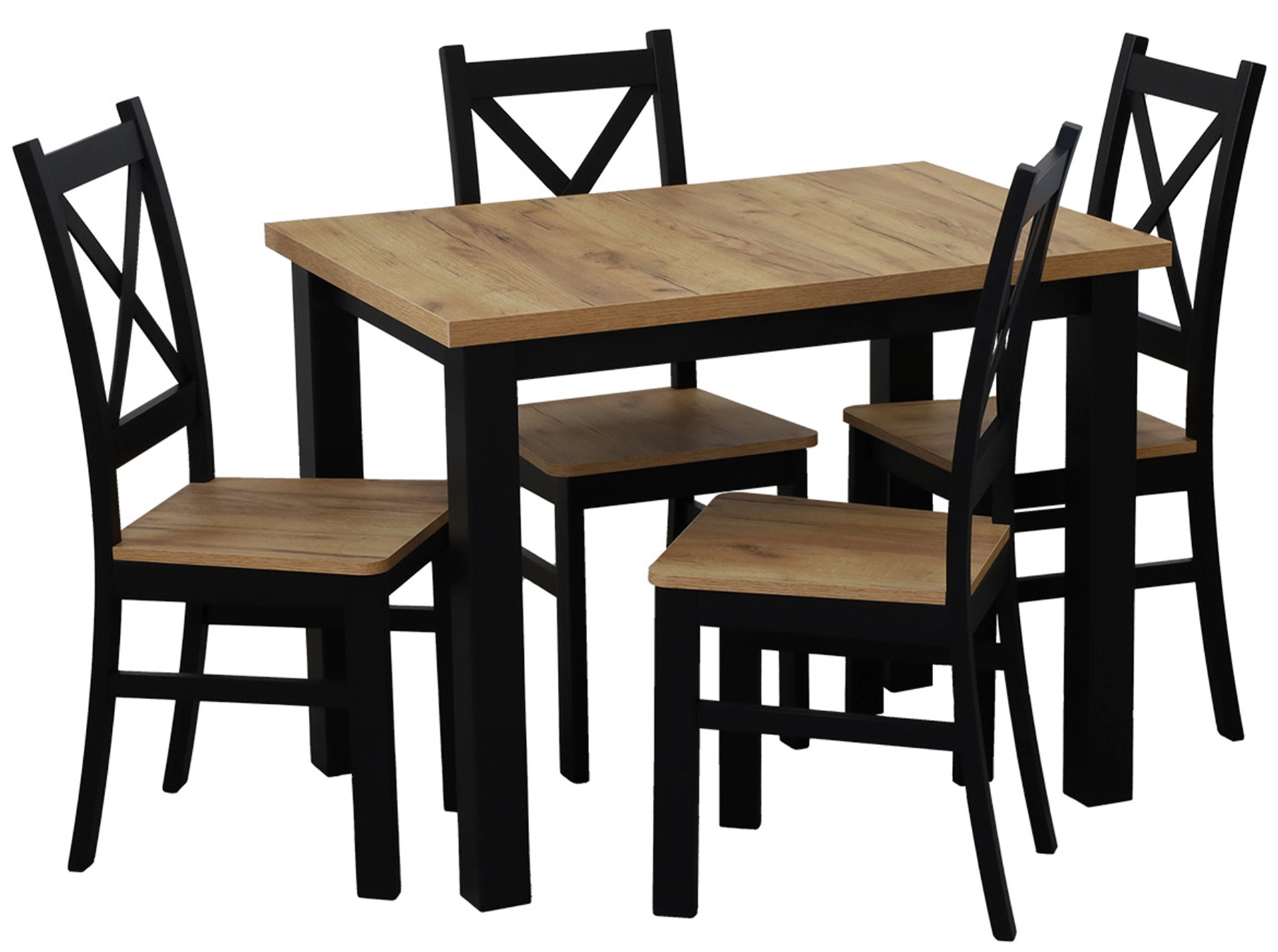 Küchentisch Esstisch LAP 120x80 Schwarz/Eiche Craft