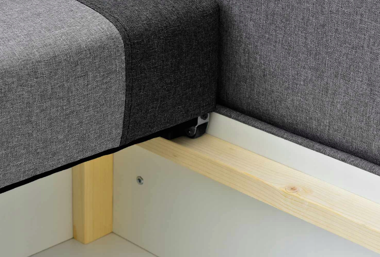 Ausklappbares Ecksofa mit Schlafunktion für eine Person Vaxer Rosa/Grau