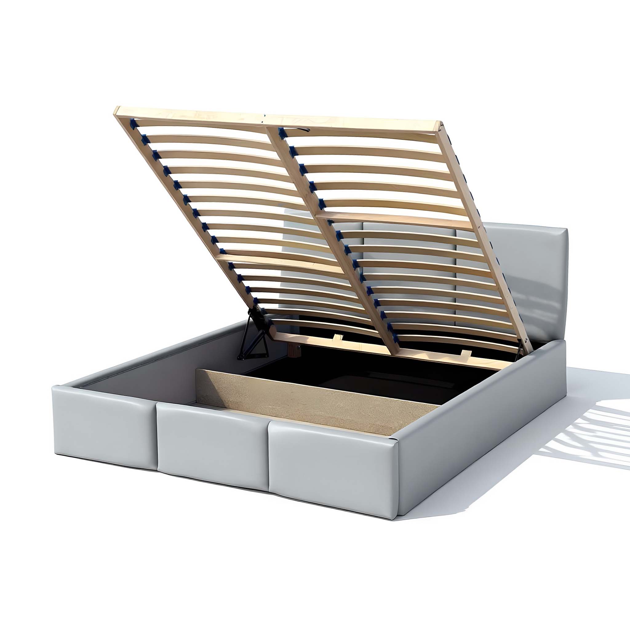 Bett VELORA 180x200 türkis mit großem Bettkasten und Flex-Lattenrost