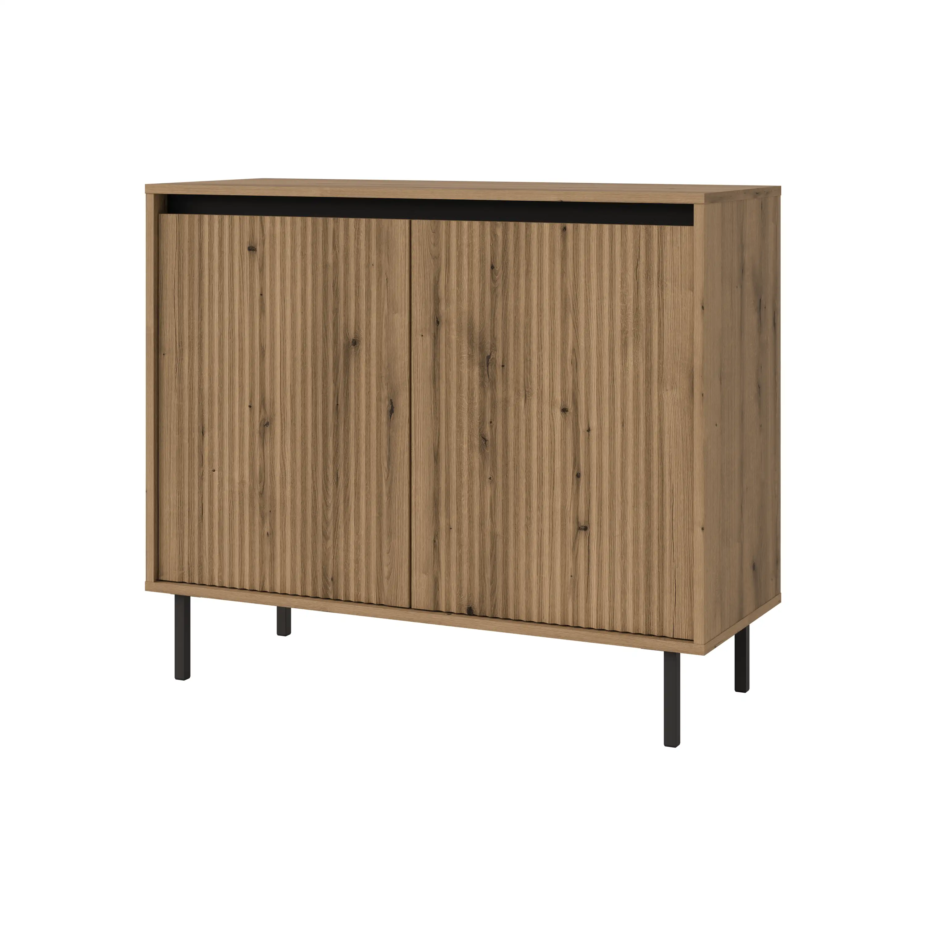 Kommode Yukashi 2F T812 Eiche Evoke mit geriffelter Front