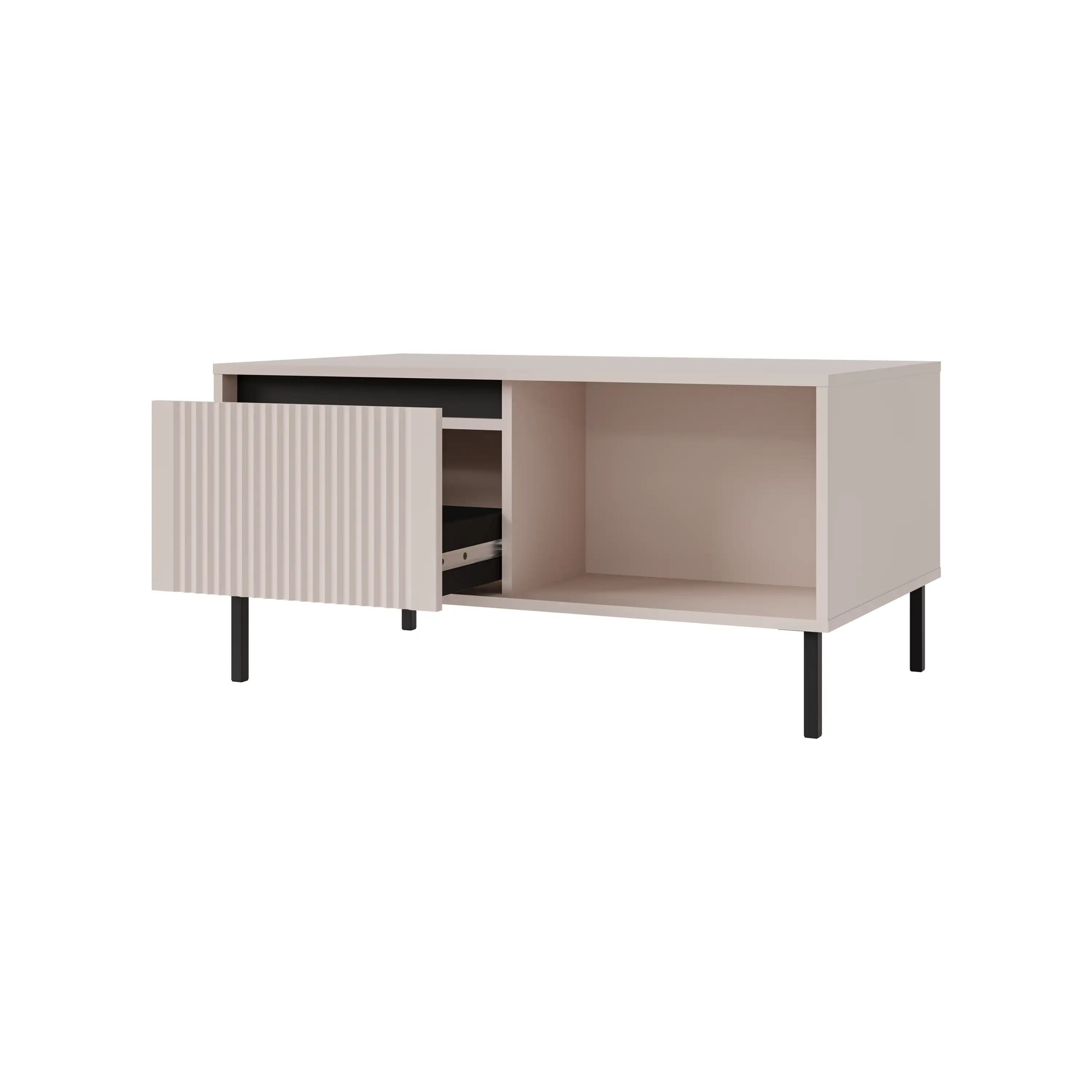 Yukashi Couchtisch mit geriffelter Front 2S T201 Beige