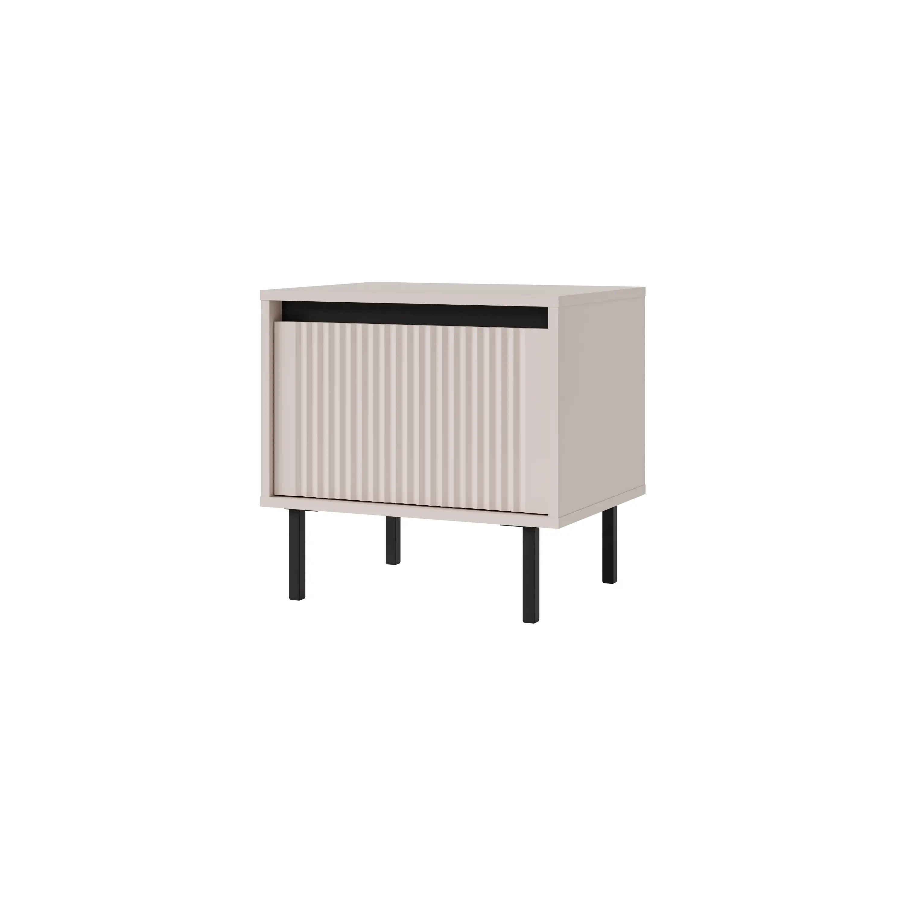 Yukashi Nachttisch mit geriffelter Front 1S T801 Beige