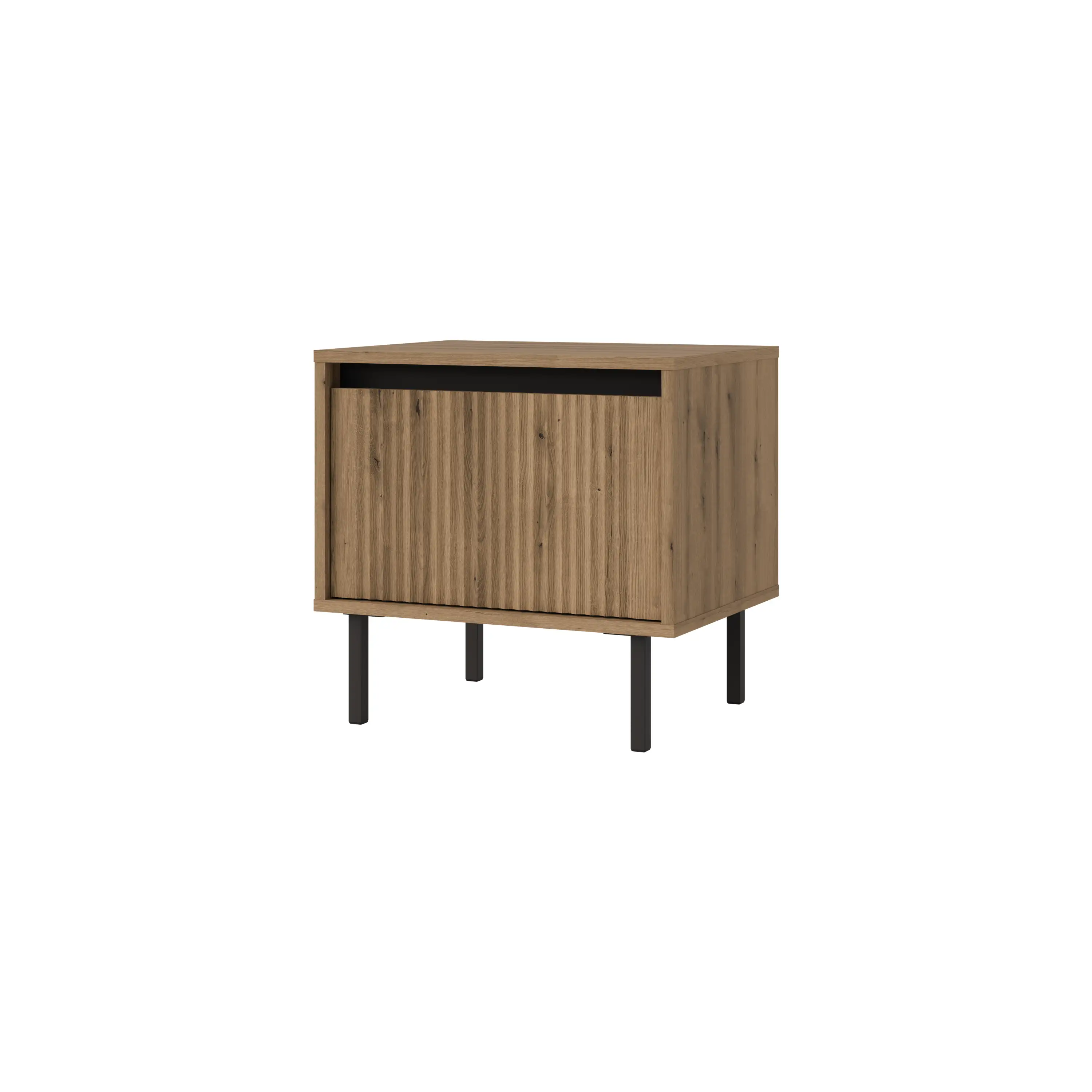 Yukashi Nachttisch mit geriffelter Front 1S T801 Eiche Evoke