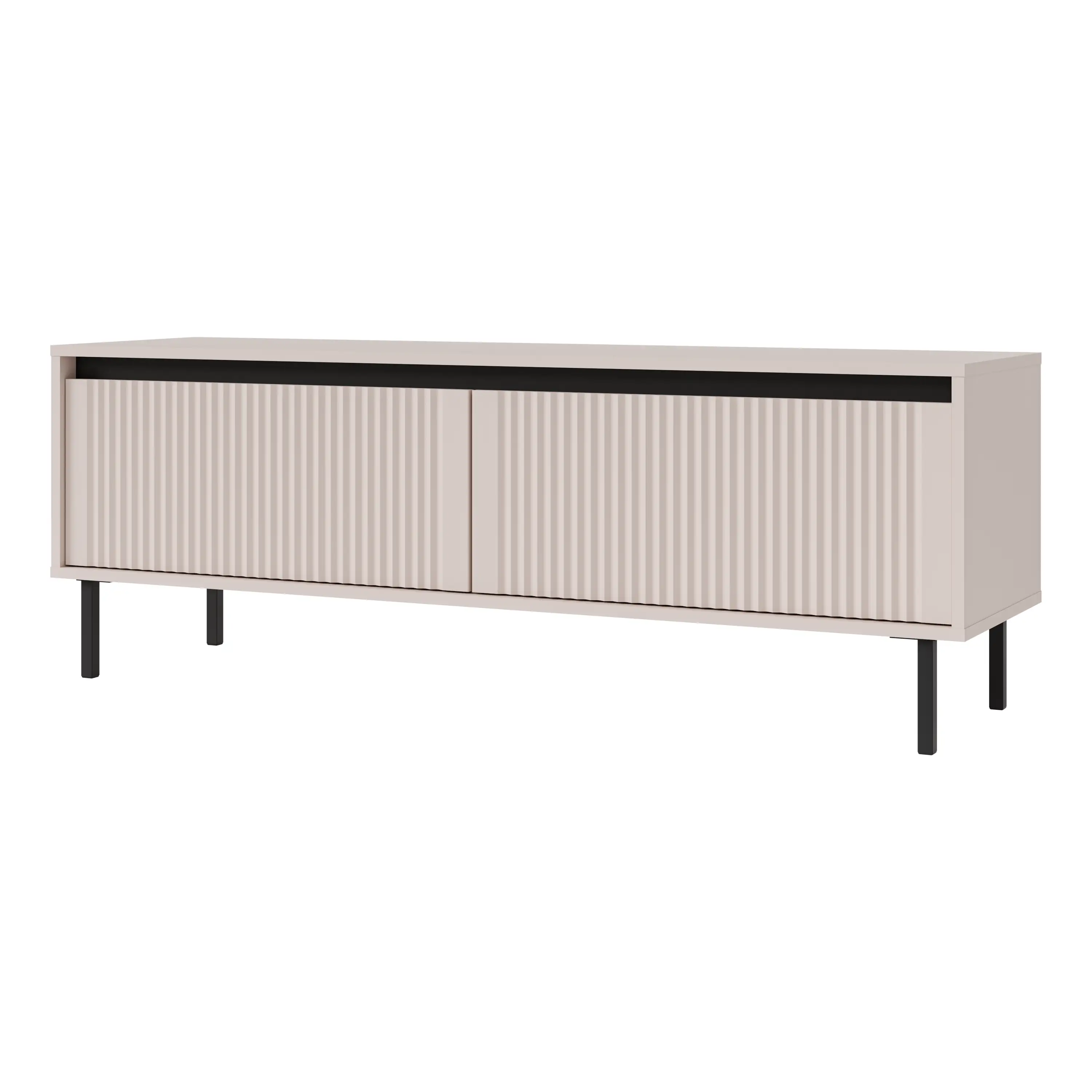 TV-Schrank Yukashi 2S T302 Beige mit geriffelter Front