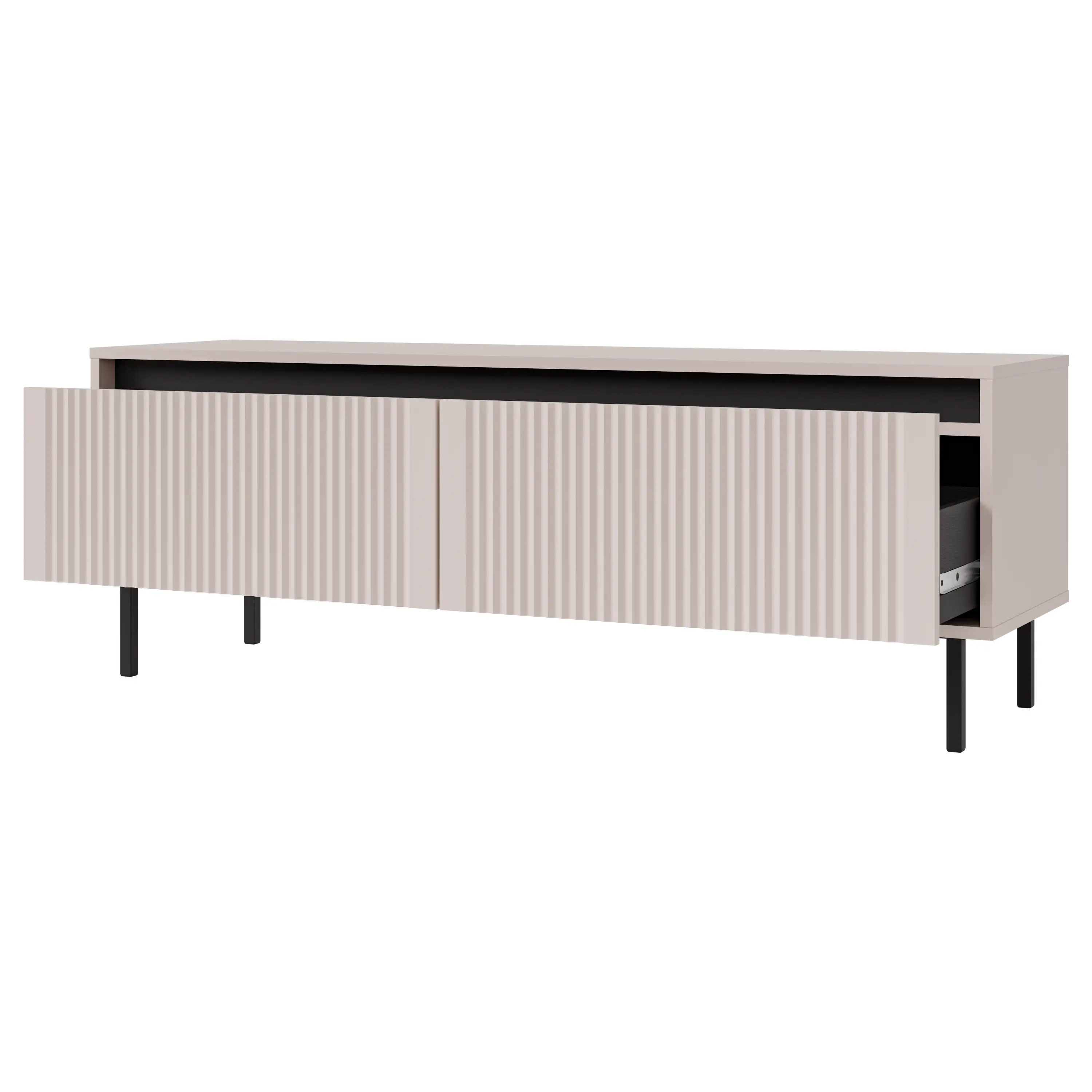 TV-Schrank Yukashi 2S T302 Beige mit geriffelter Front
