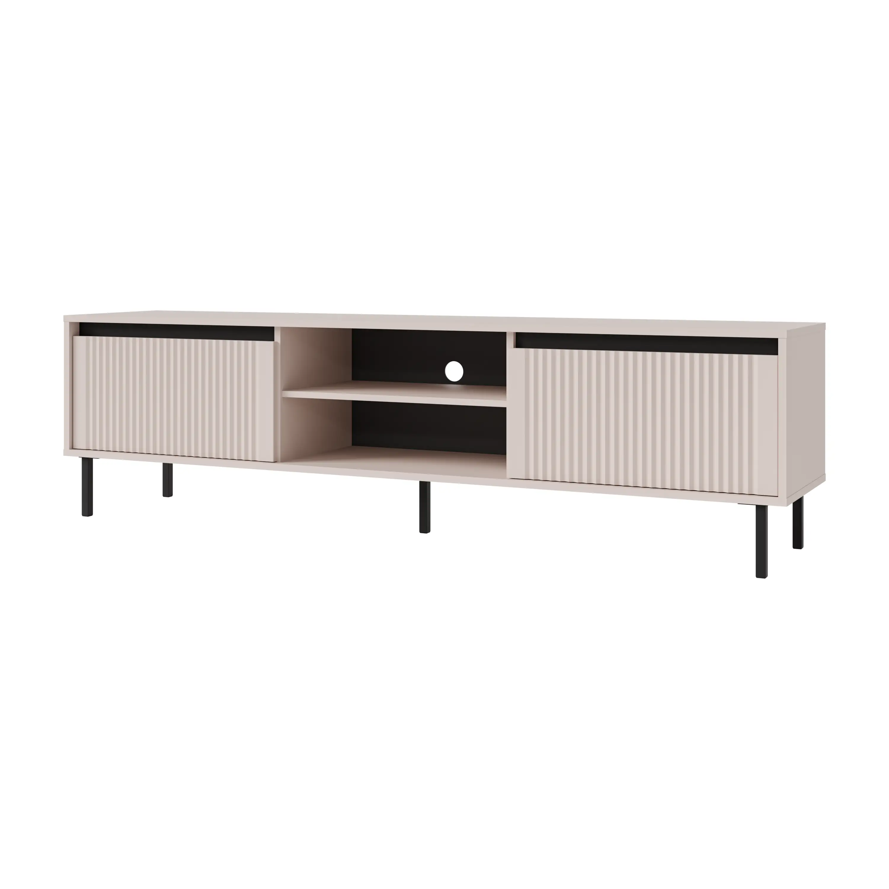 TV-Schrank Yukashi 2S T312 Beige mit geriffelter Front