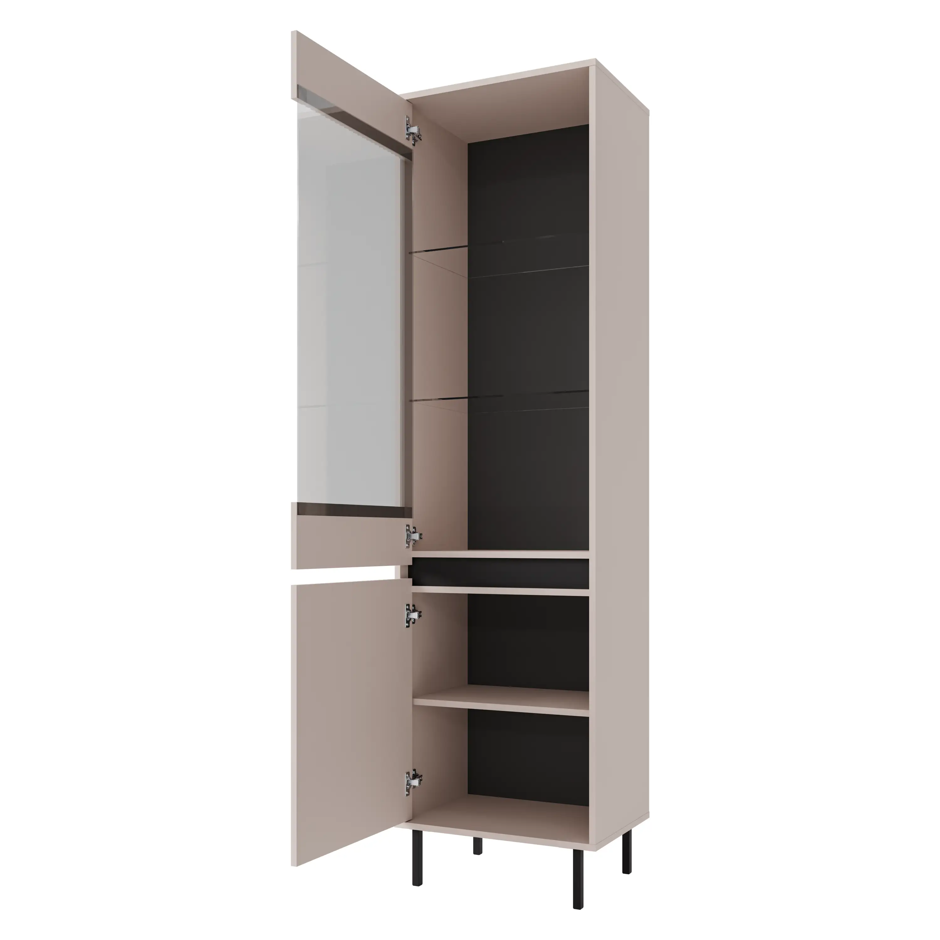 Yukashi Vitrine mit geriffelter Front 2F T101 Beige