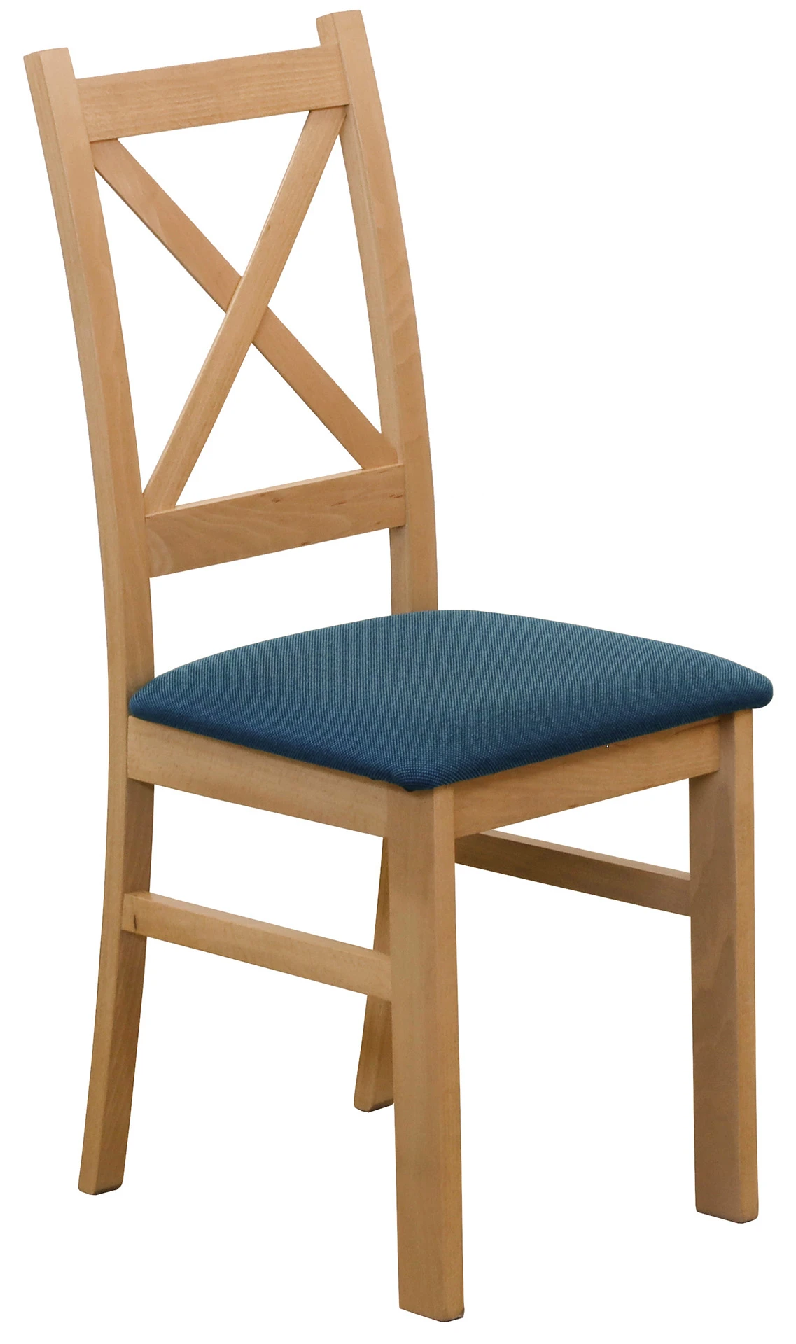 Set 2x gepolsterter Kreuzstuhl für das Esszimmer Eiche Artisan/Türkis