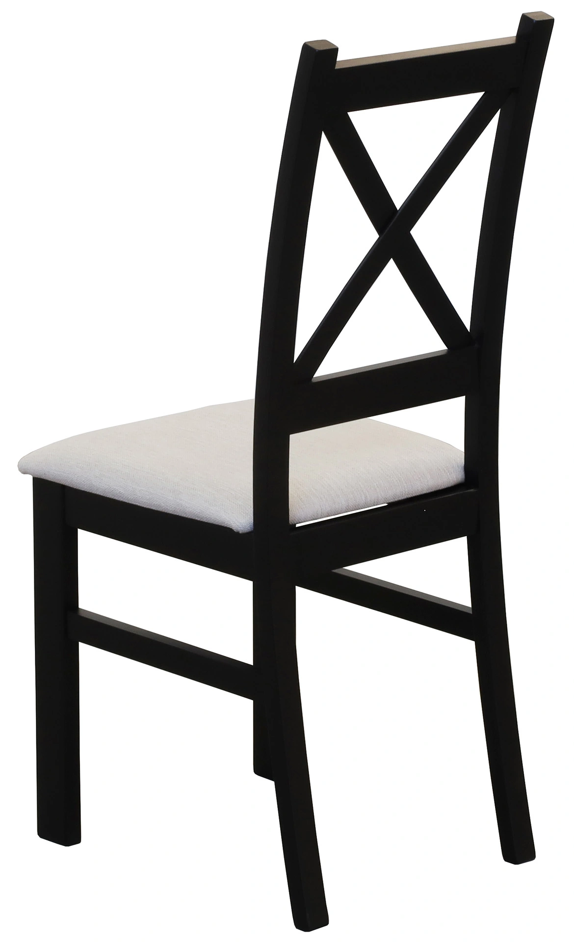 Set 2x gepolsterter Kreuzstuhl für das Esszimmer Schwarz/Beige