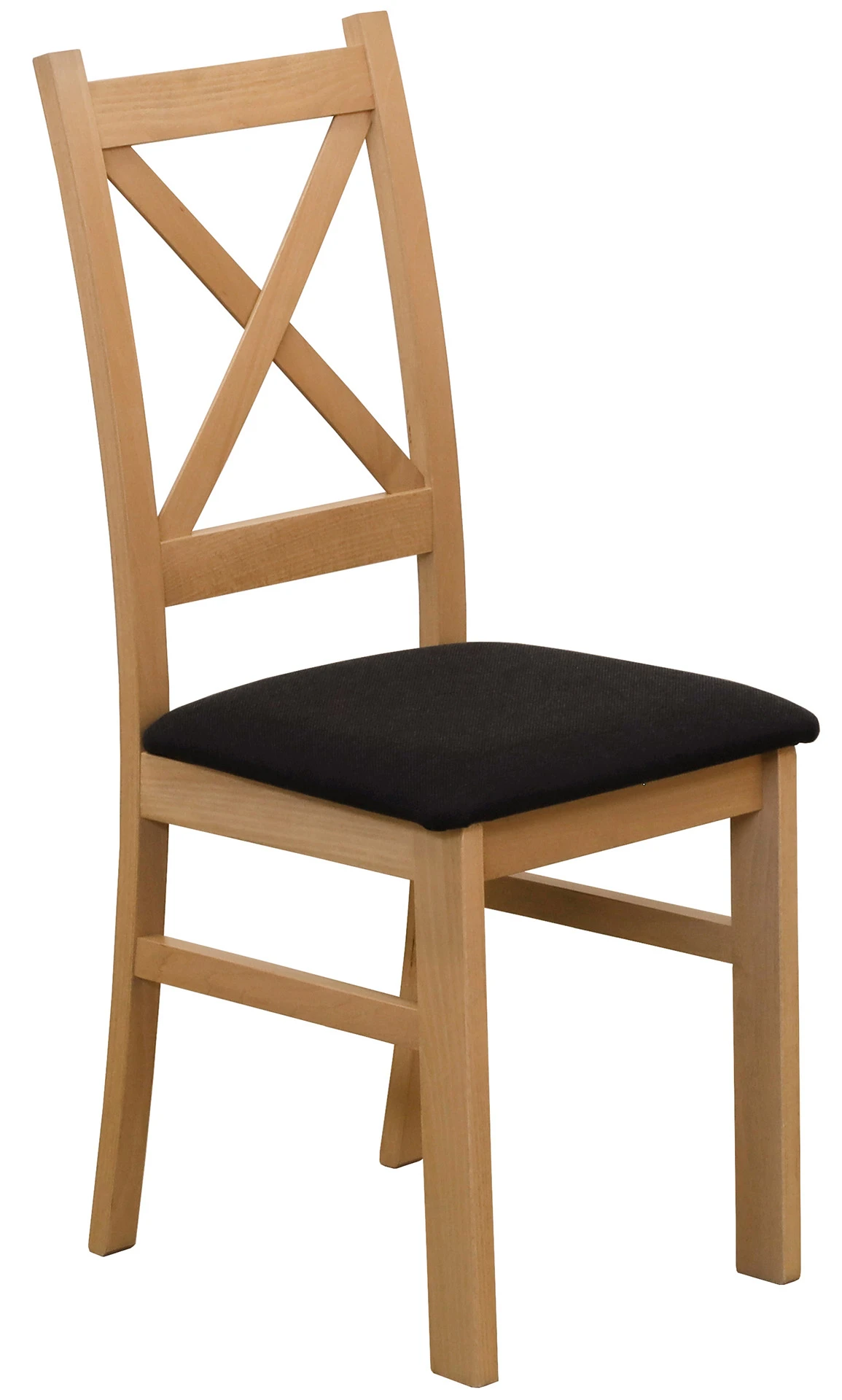 Set 4x gepolsterter Kreuzstuhl für das Esszimmer Eiche Artisan/Schwarz