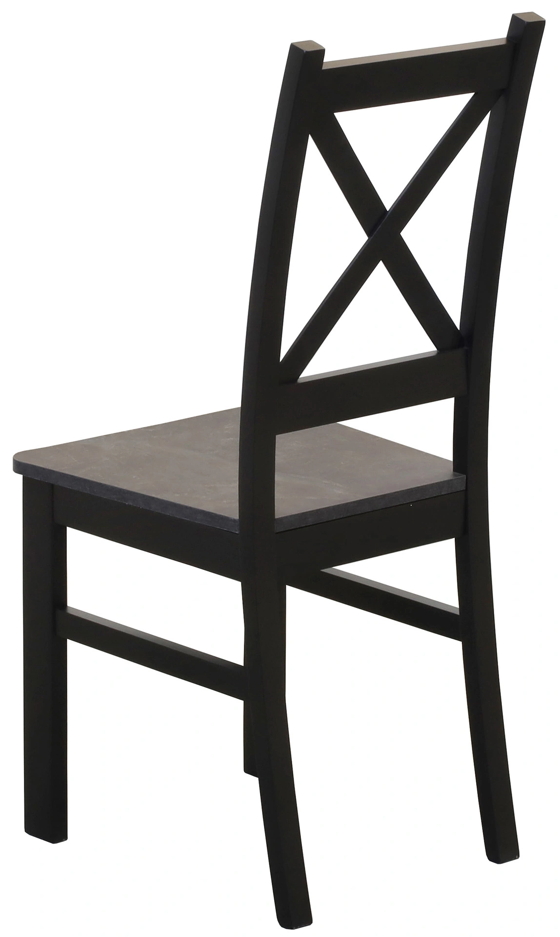 Set 6x Kreuz-Holzstuhl für das Esszimmer Schwarz/Beton