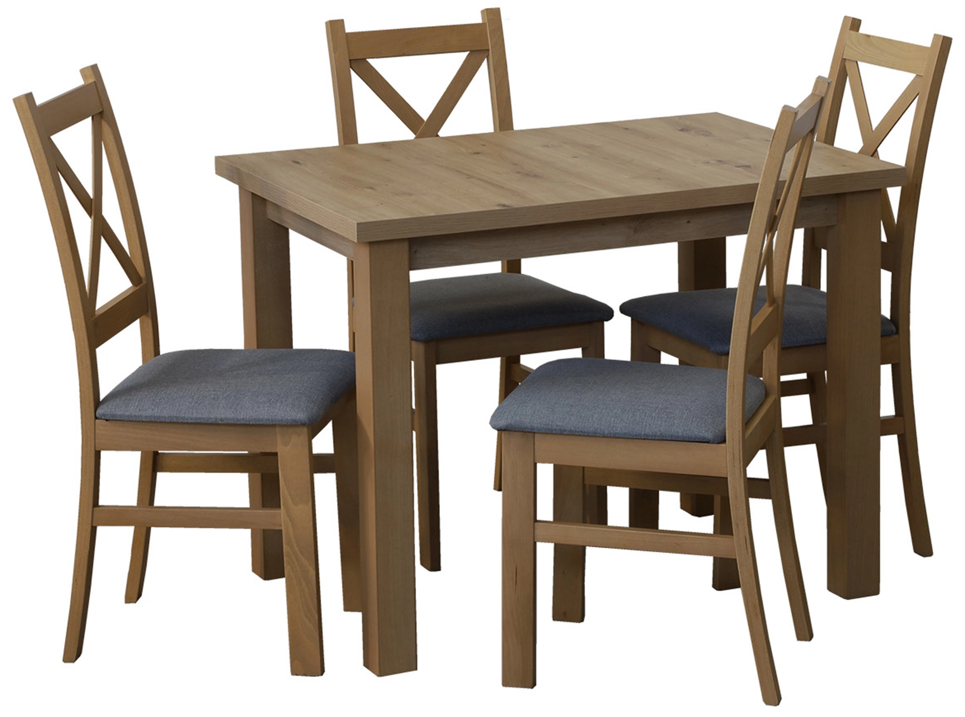 Tisch-Set 100x70 mit 4 Stühlen M007-4 Eiche Artisan