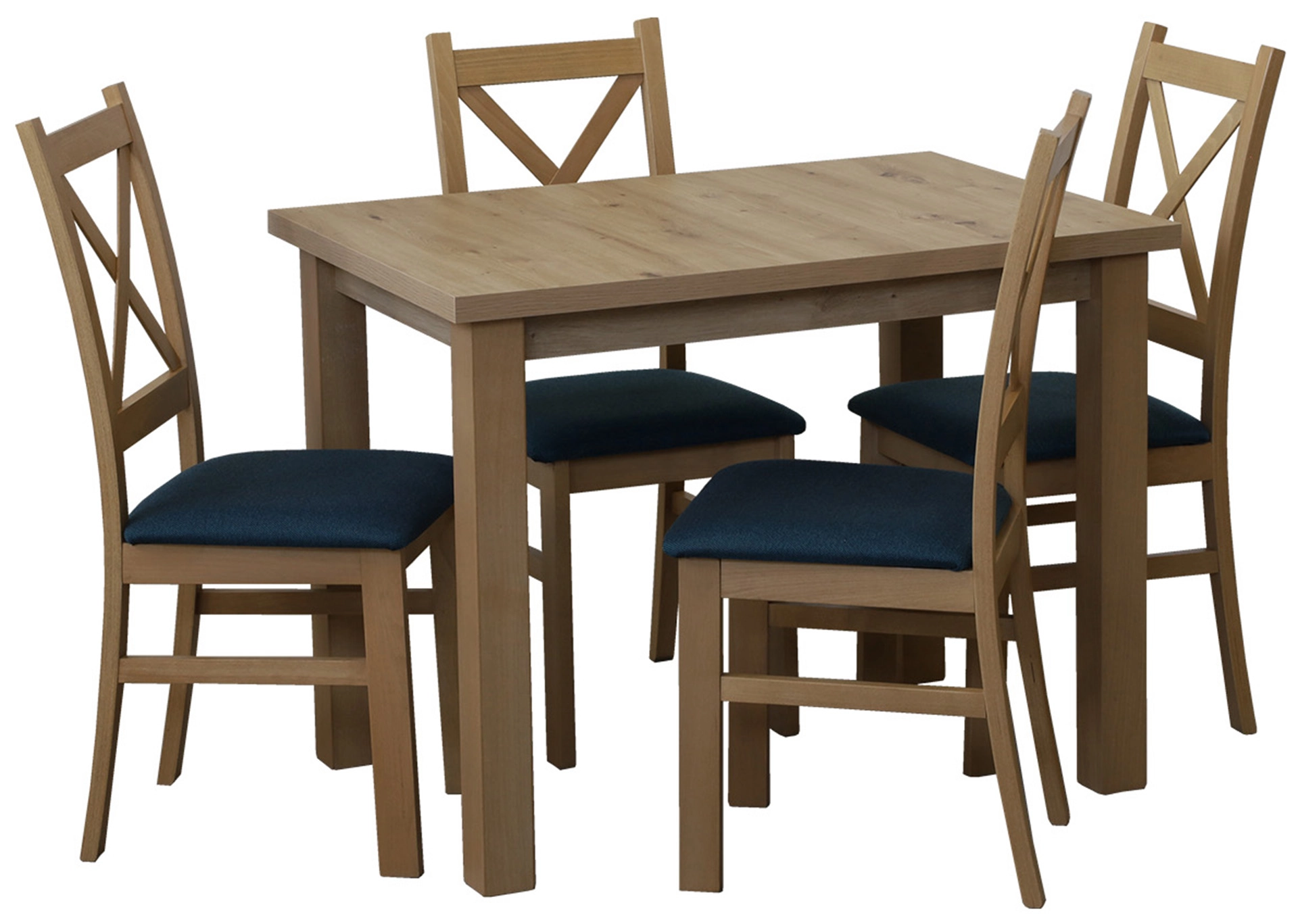 Tisch 100x70 mit 4 Stühlen M013-4 Eiche Artisan