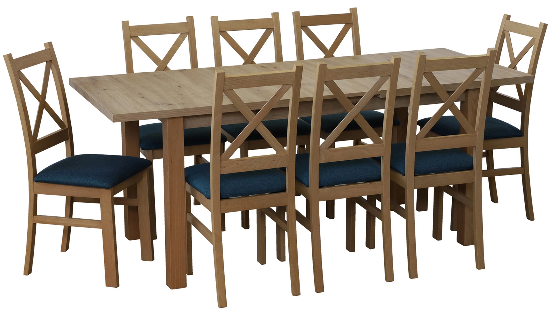Tisch-Set ausziehbar 150/190x80 mit 4 Stühlen M015-4 Eiche Artisan