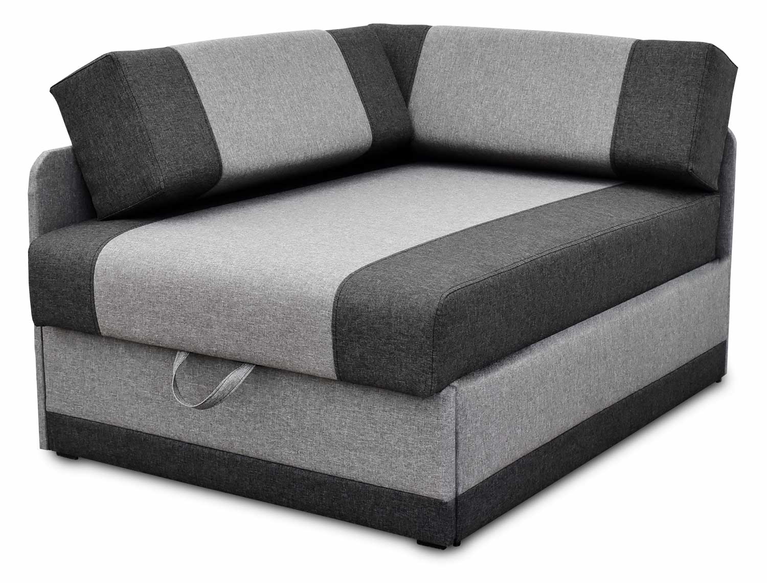 Ecksofa mit Schlaffunktion und Bettkasten Vaxer Ecksofa Graphit/Grau