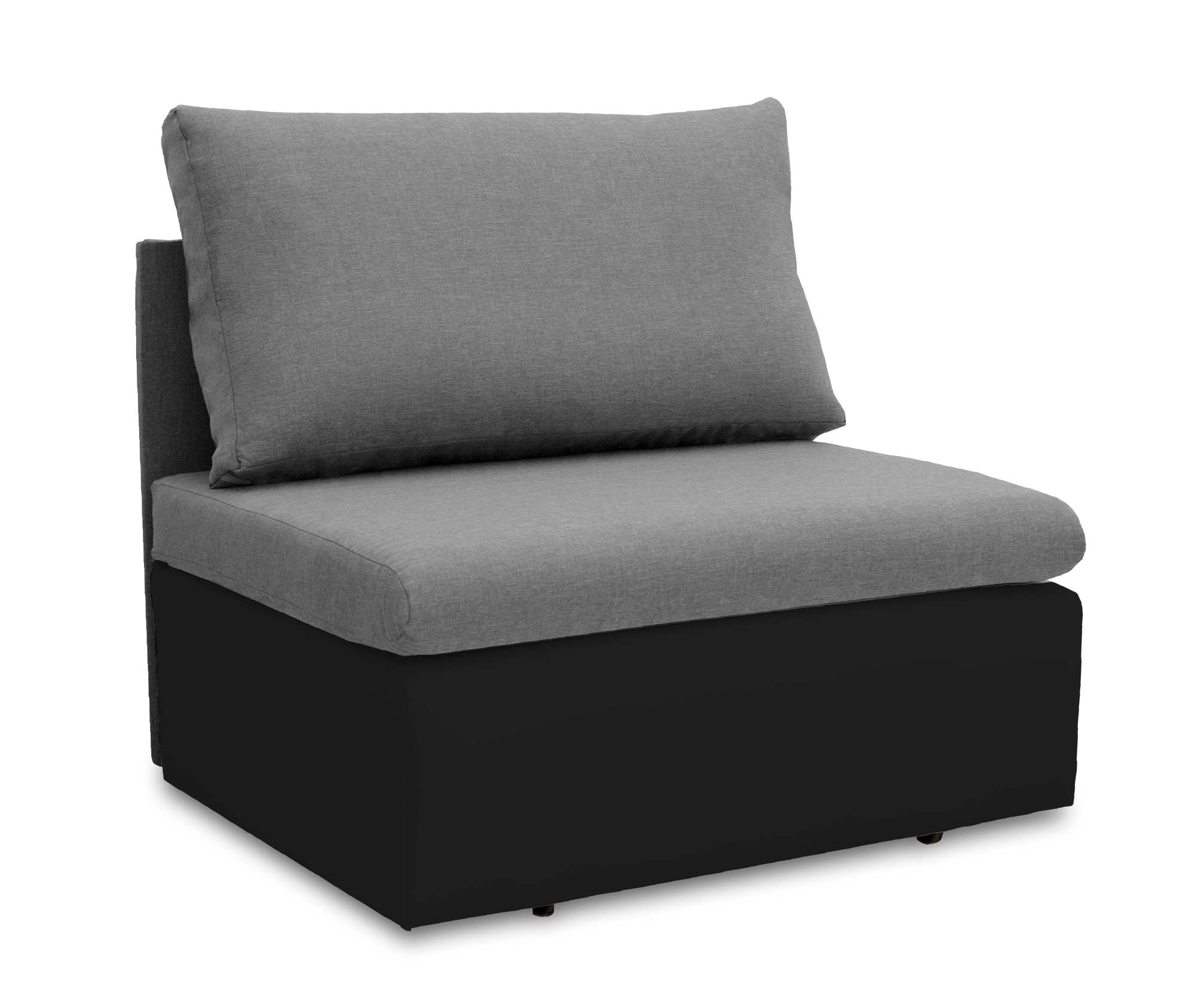 Kleines Einzelschlafsofa mit Bettkasten Toledo Grau/Schwarz