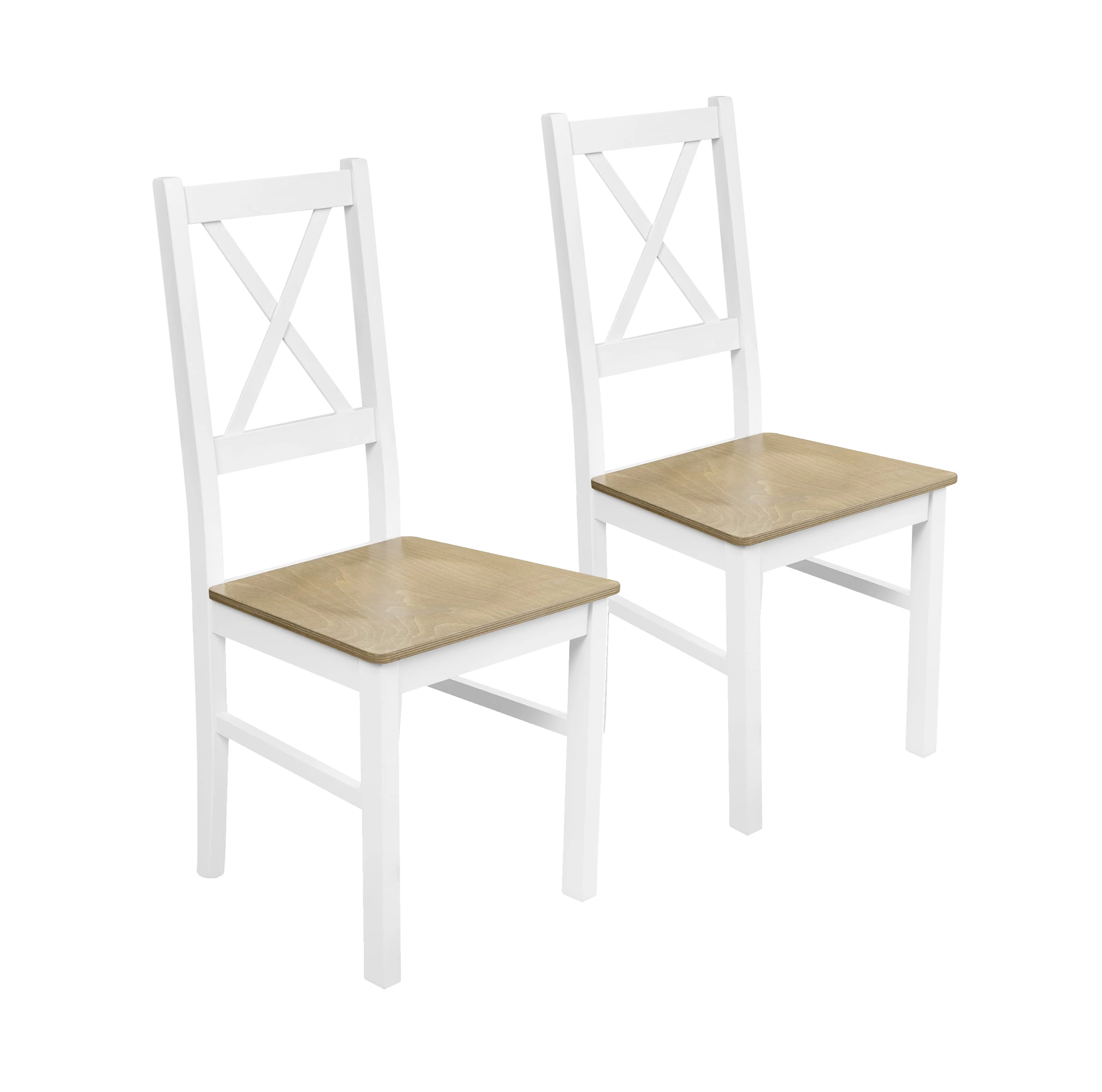 Set aus 2x Holzstuhl NIL10D Weiß/Eiche Grandson