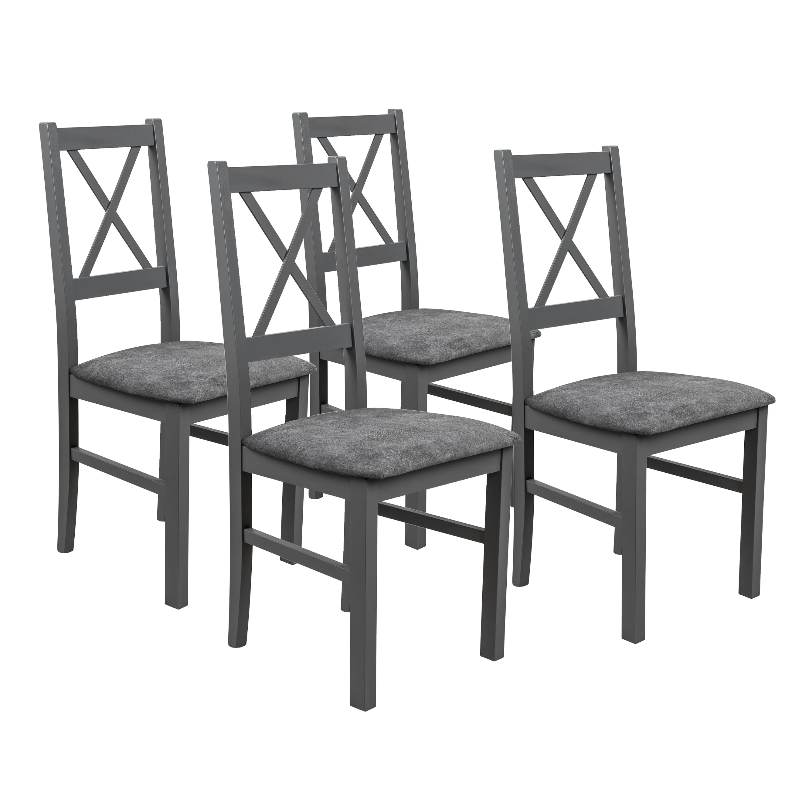 Set aus 4x Holzstuhl NIL10 Graphit