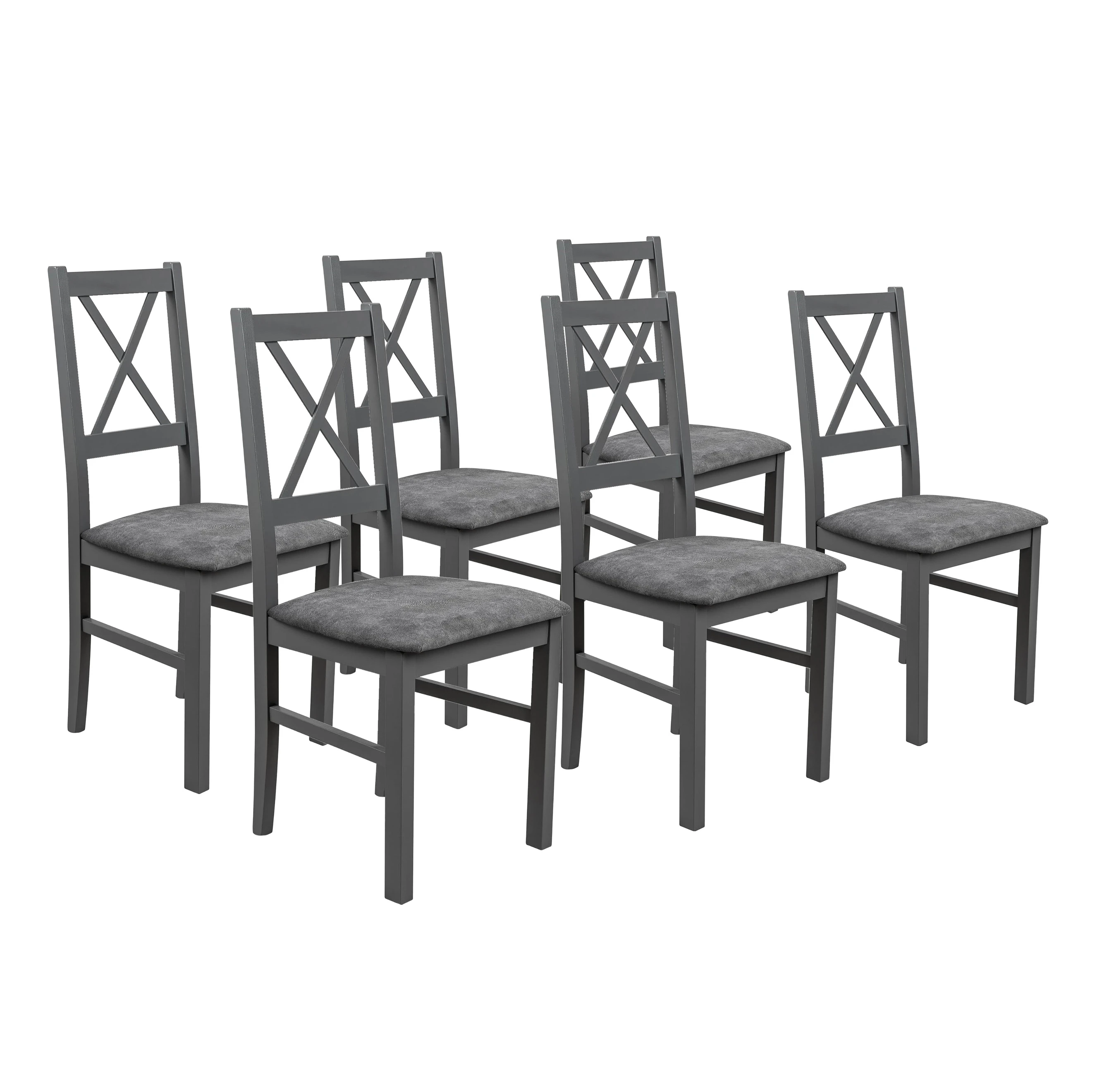 Set aus 6x Holzstuhl NIL10 Graphit
