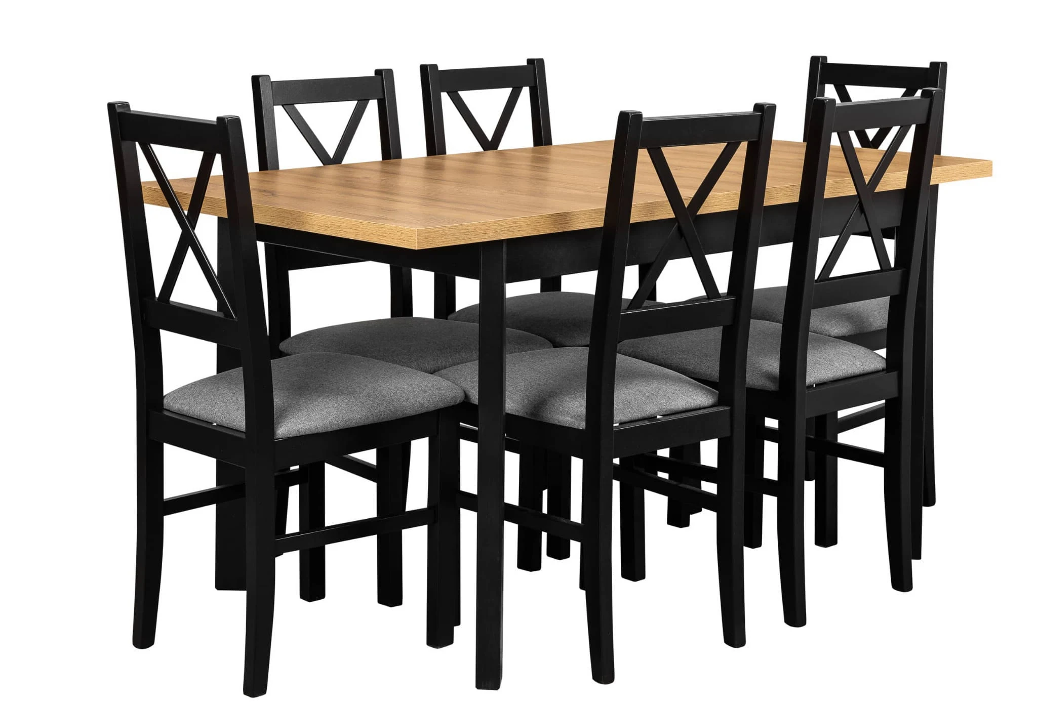 Set aus 6x Holzstuhl NIL10 Schwarz