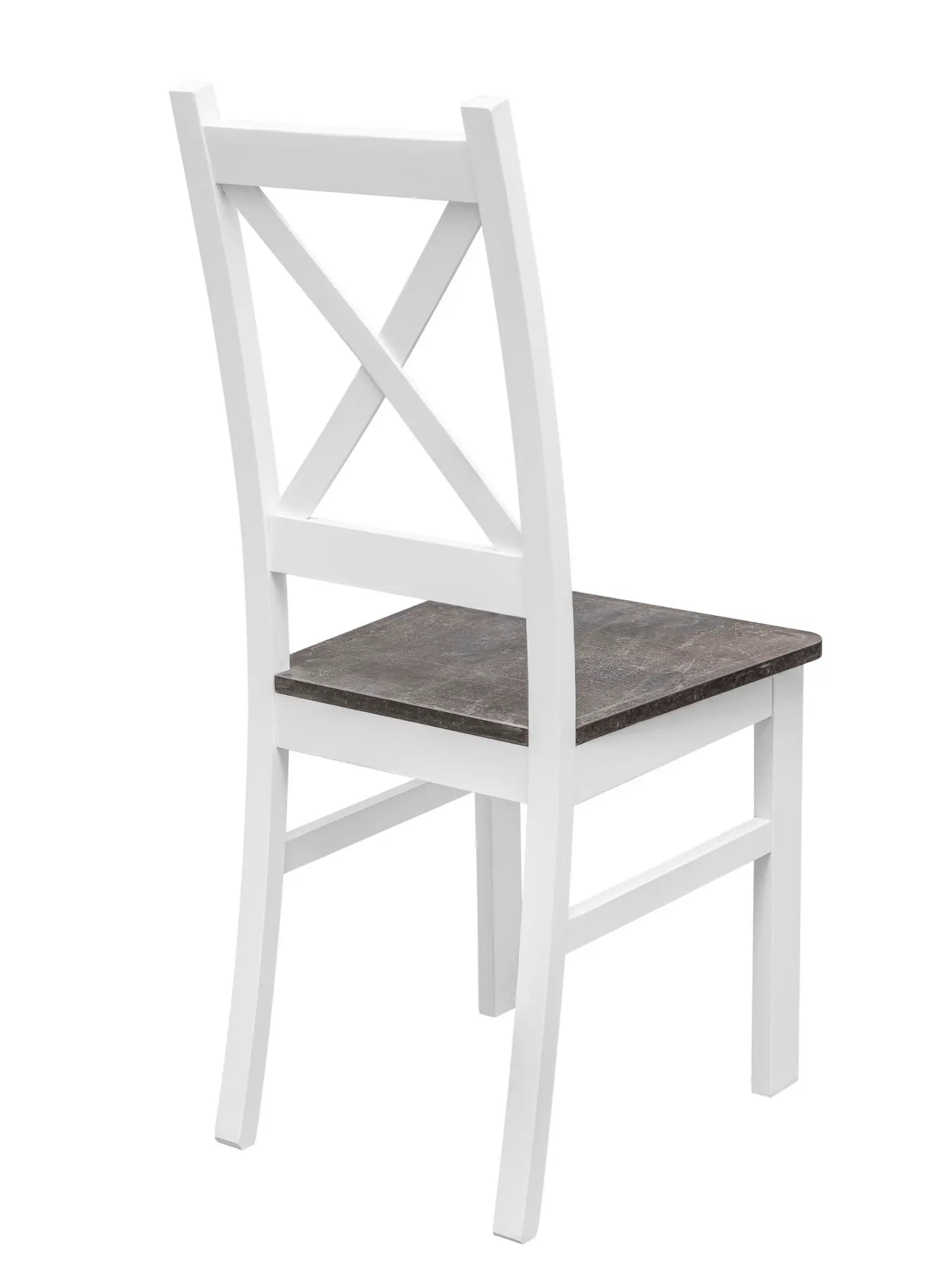 Satz von 6x Holzstuhl KRT Weiß/Beton